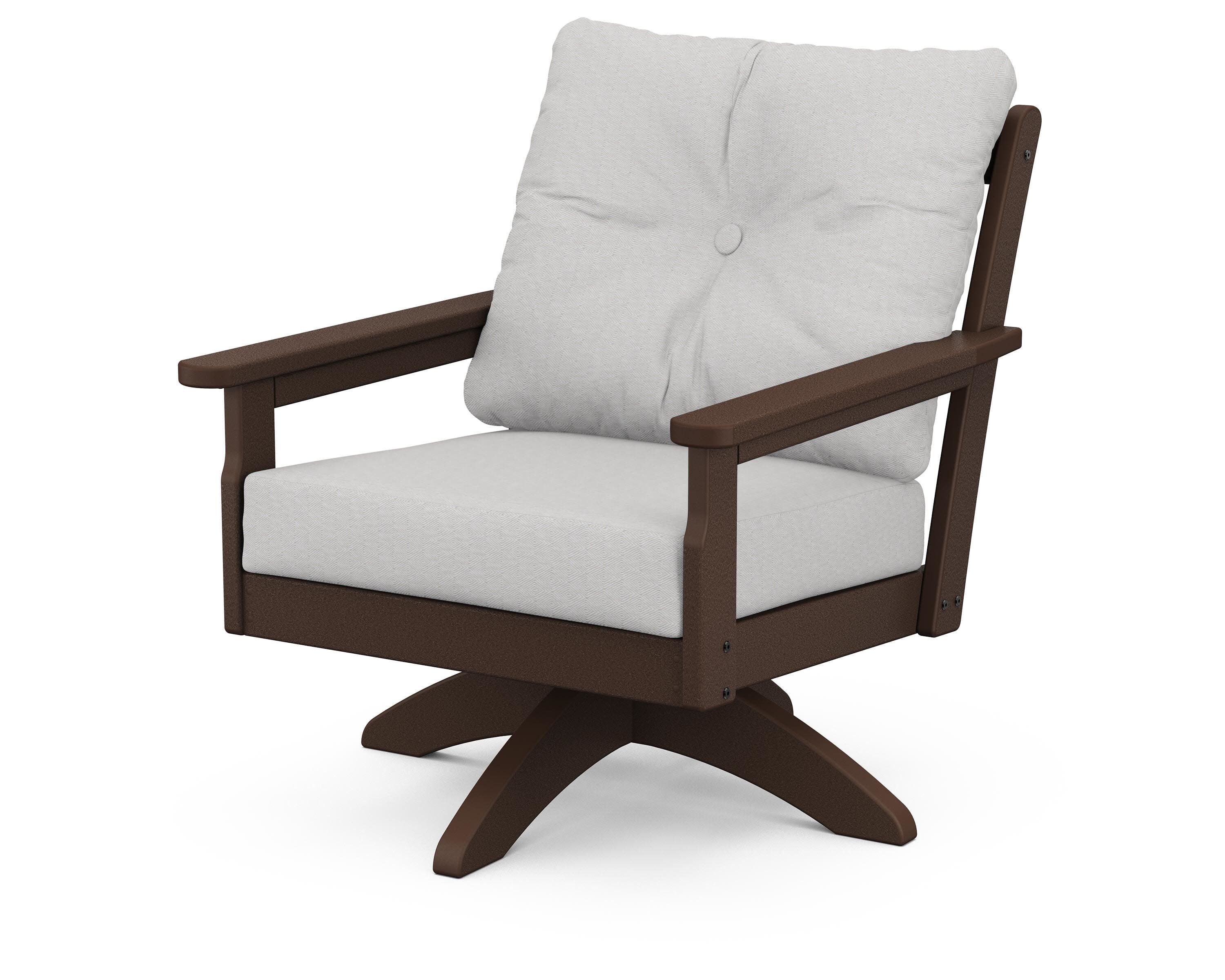 Vineyard Deep Seating Swivel Chair in Mahogany / Diamond in the Rough