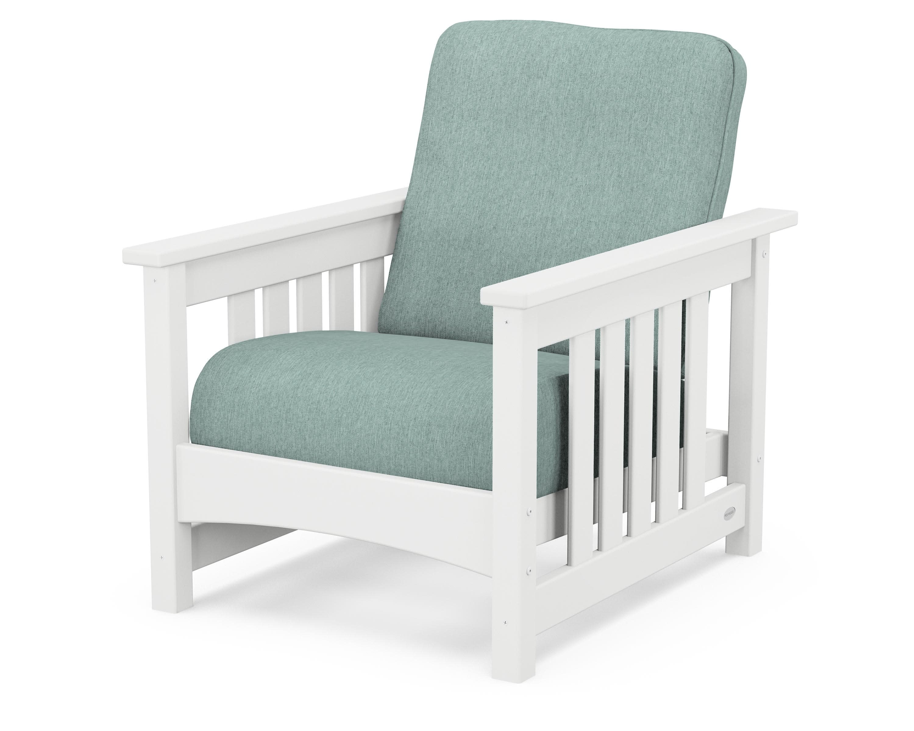 Club Mission Chair in White / Glacier Spa