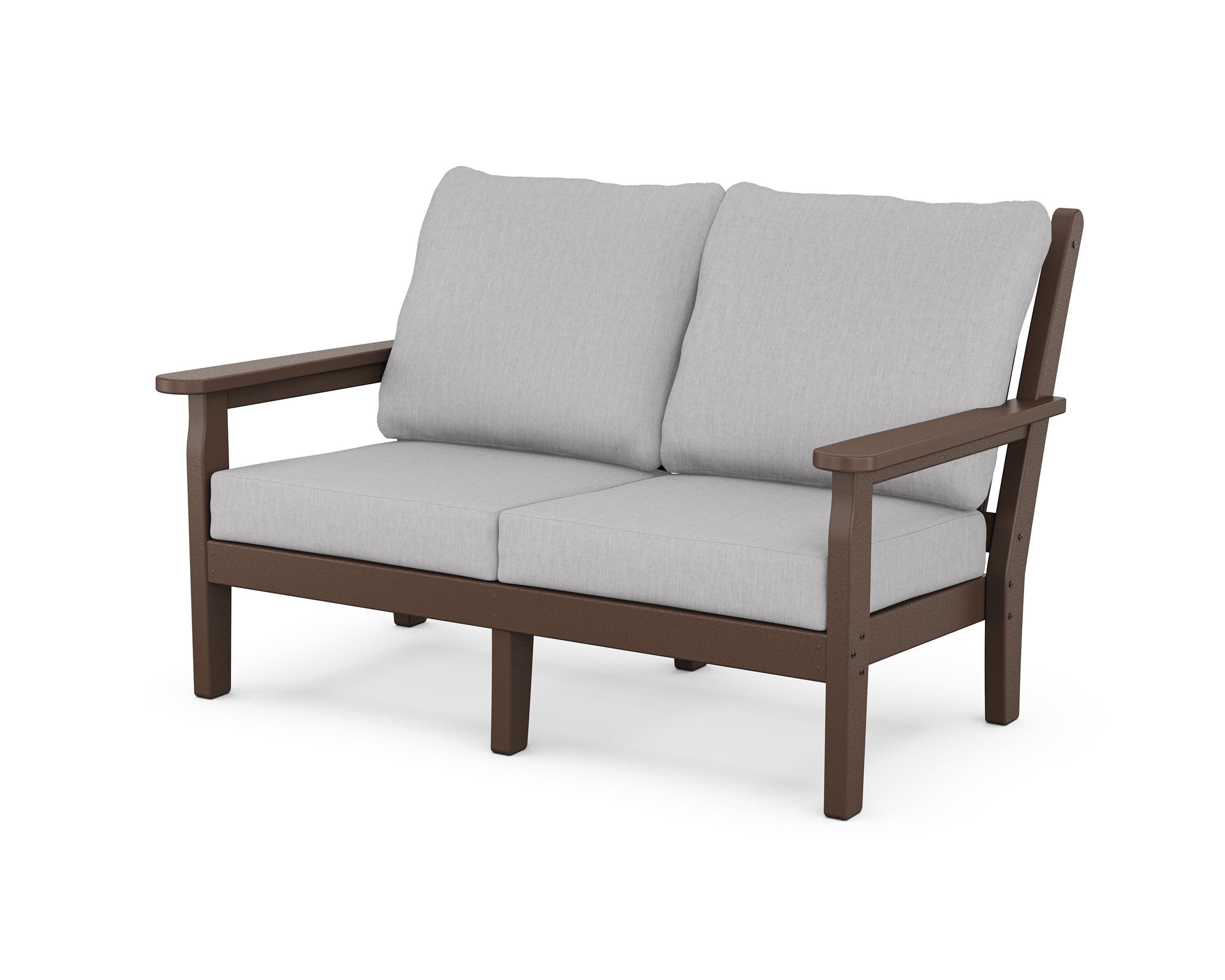 Chippendale Deep Seating Loveseat in Mahogany / Granite