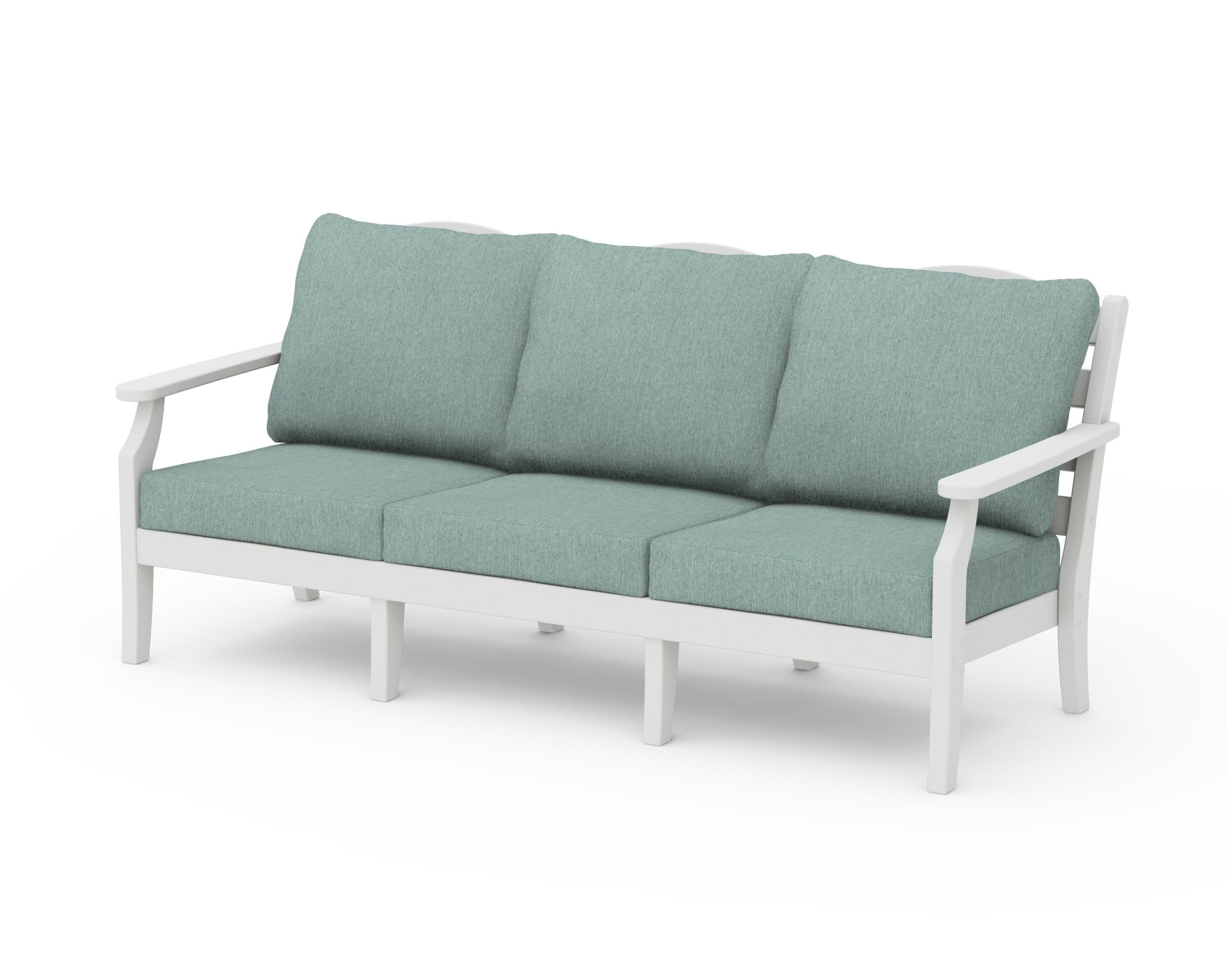 Savannah Deep Seating Sofa in Vintage White / Glacier Spa