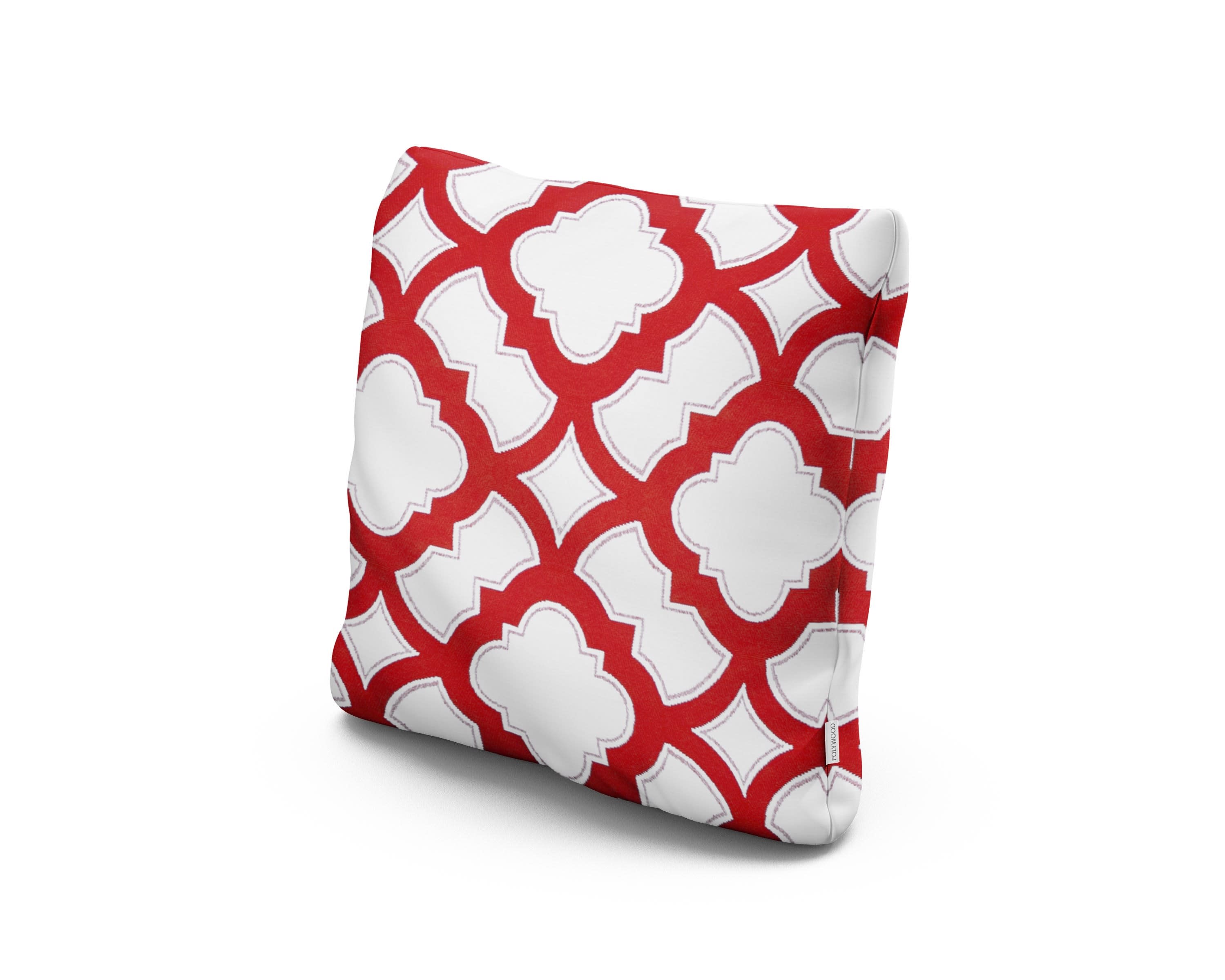 18" Outdoor Throw Pillow in Trellis Crimson