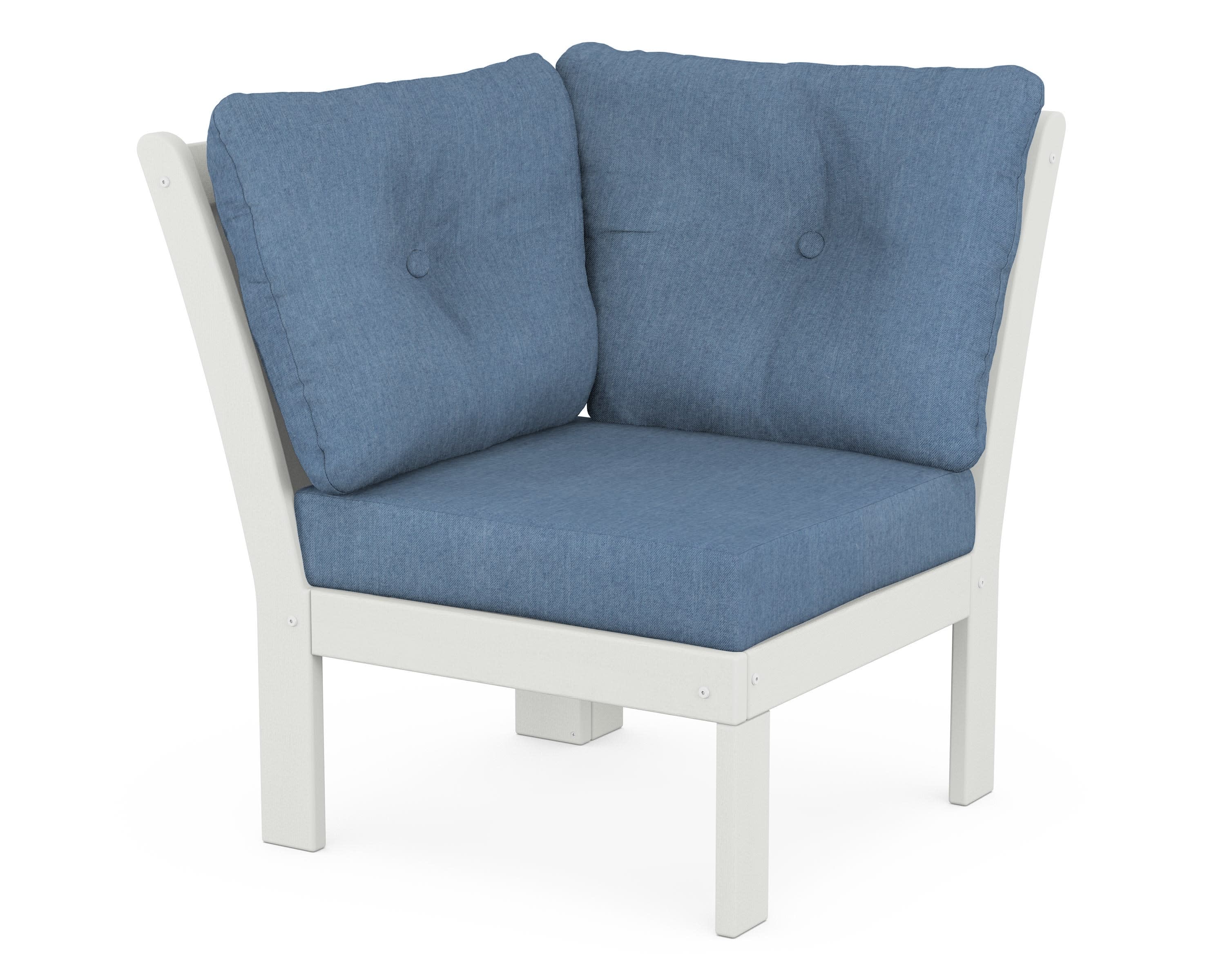 Vineyard Modular Corner Chair in Vintage White / Sky Blue