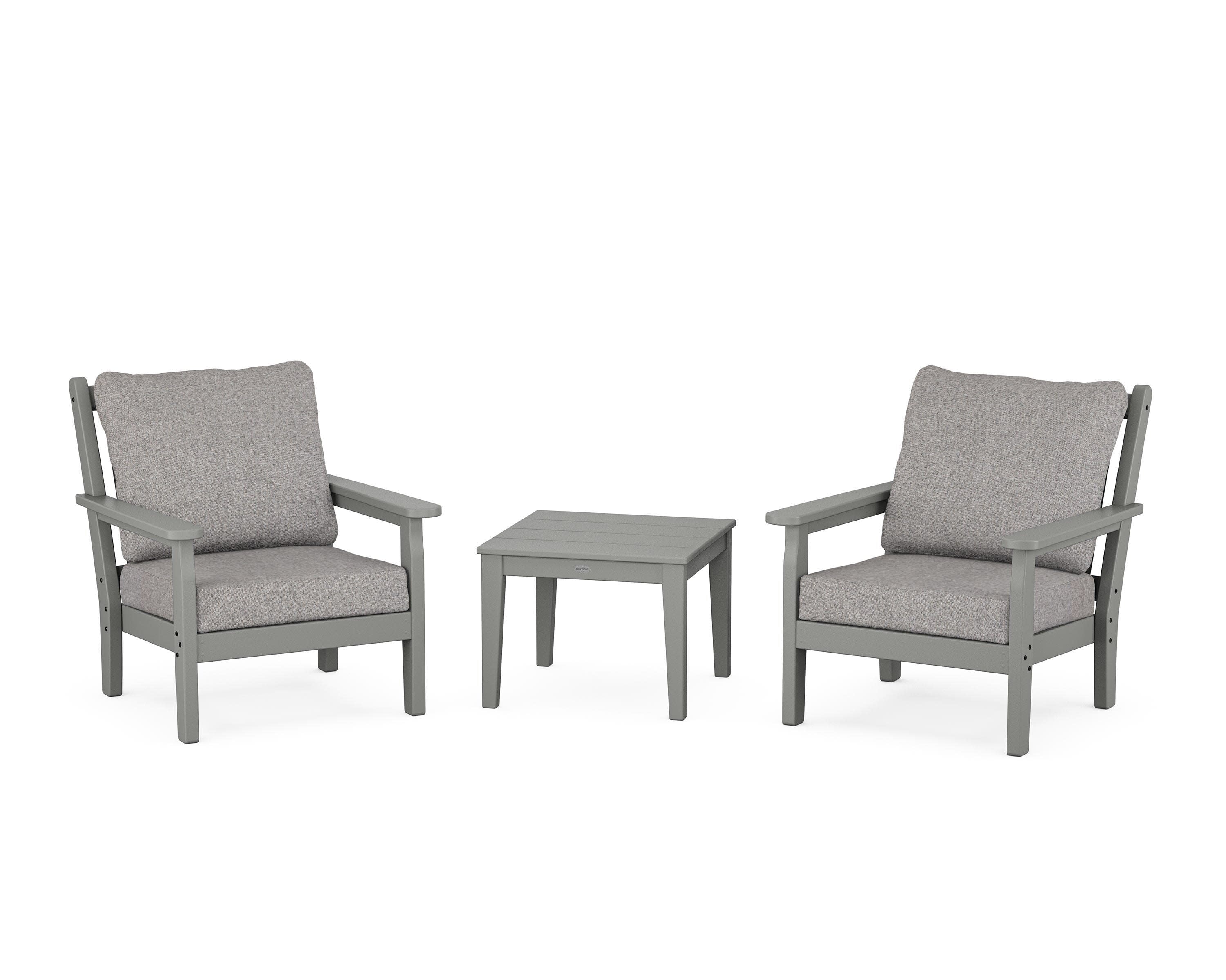 Chippendale 3-Piece Deep Seating Set in Slate Grey / Grey Mist