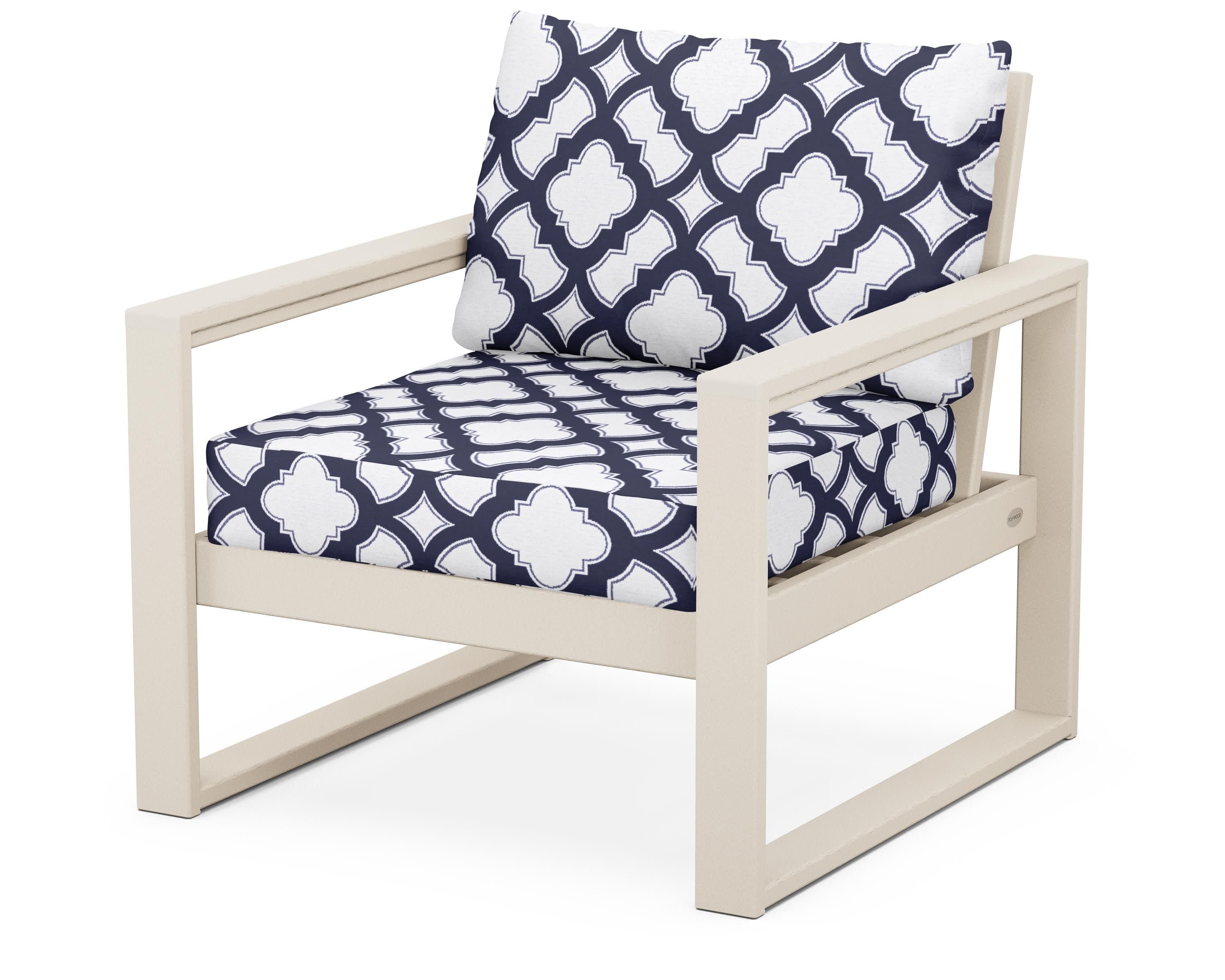 EDGE Club Chair in Sand / Trellis Navy