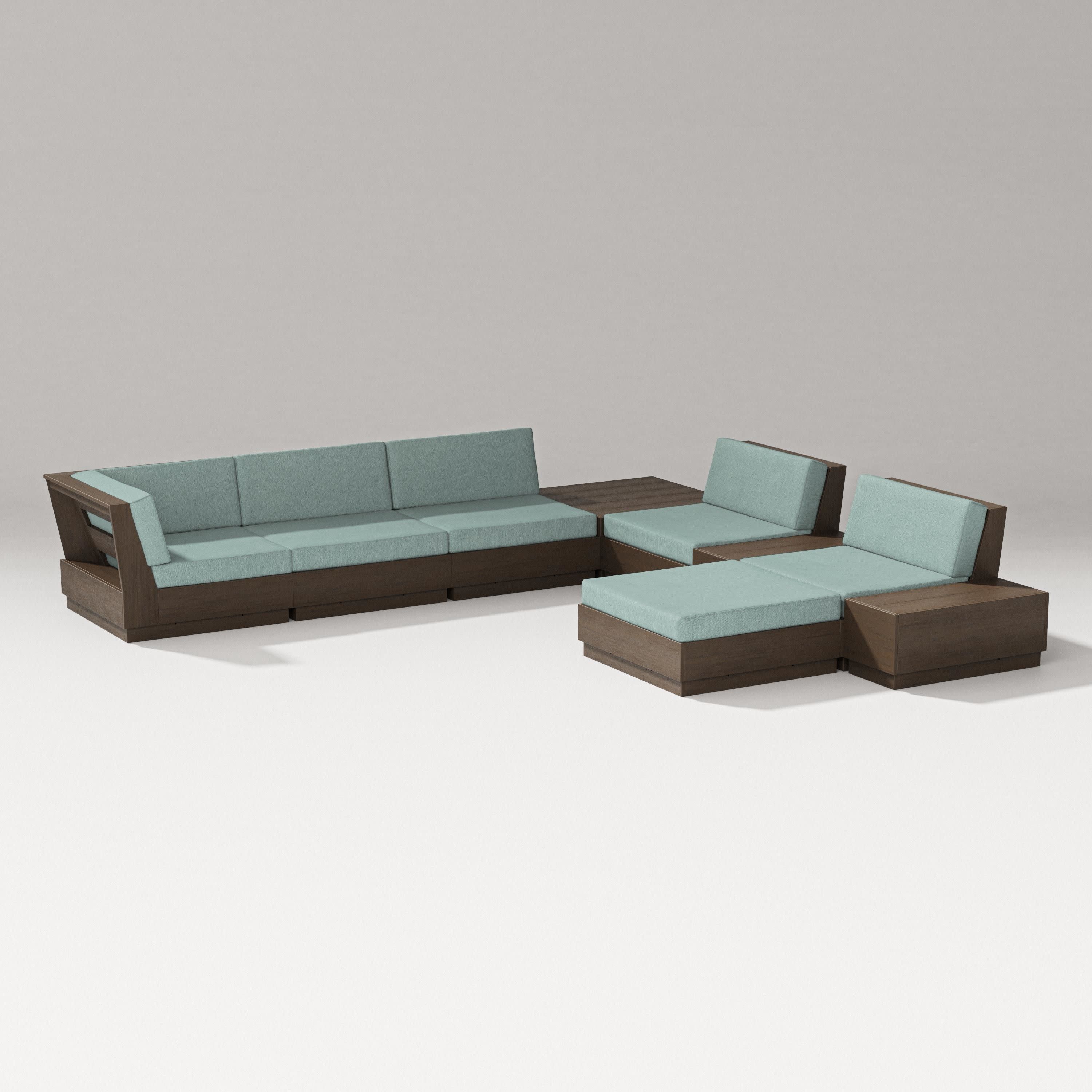 Elevate 9-Piece Conversation Sectional in Kona / Glacier Spa