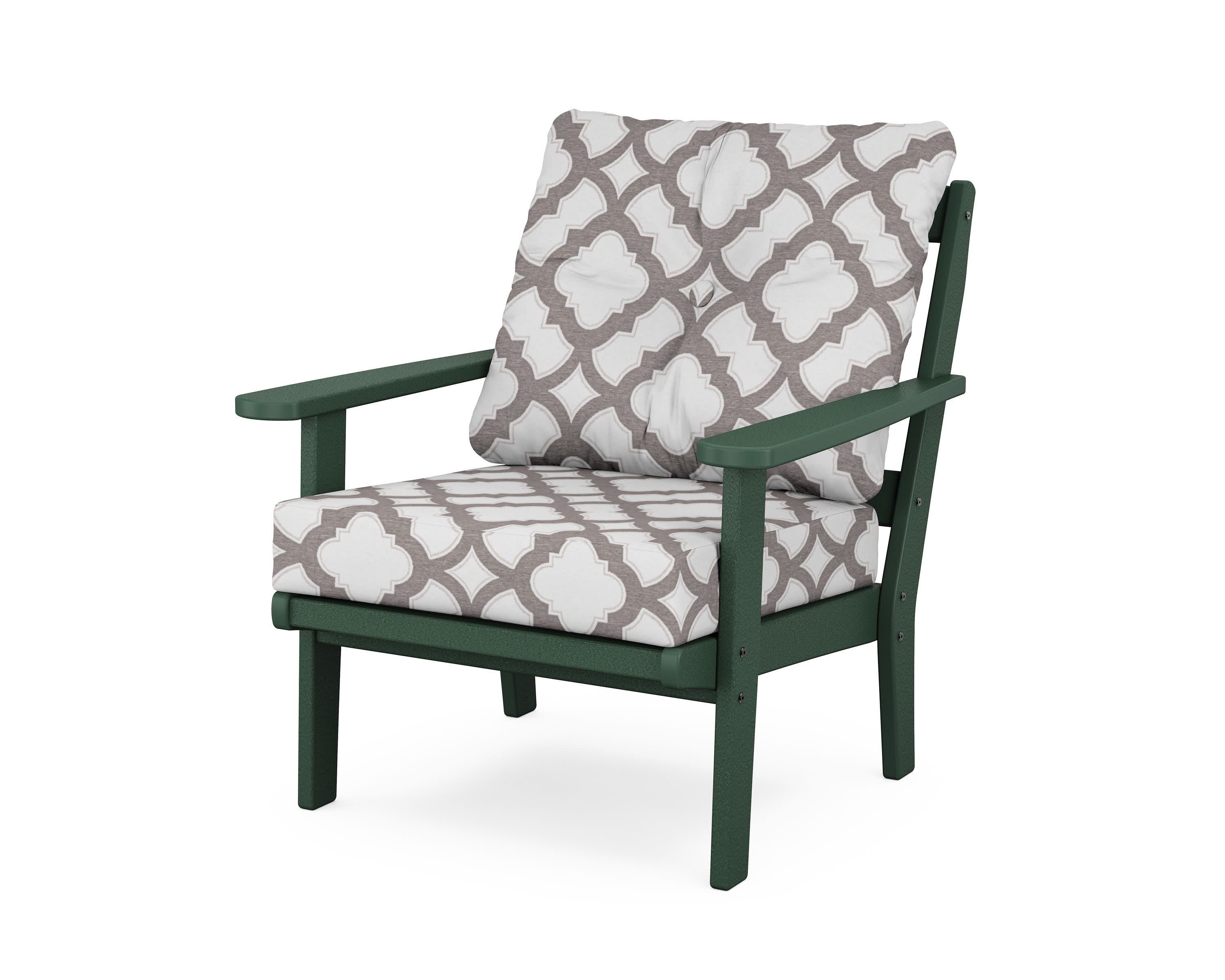Mission Deep Seating Chair in Green / Trellis Grey Mist