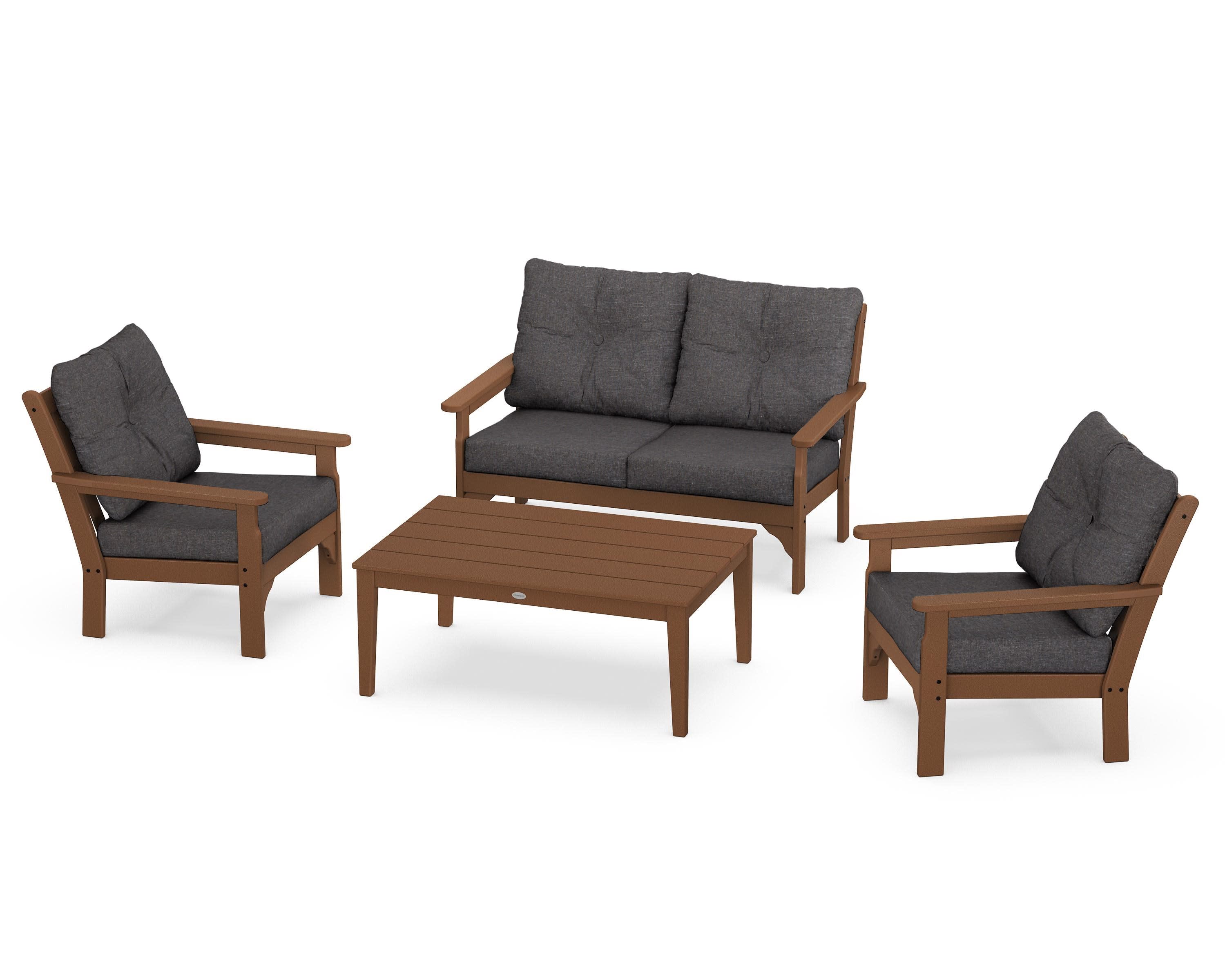 Vineyard 4-Piece Deep Seating Set in Teak / Ash Charcoal