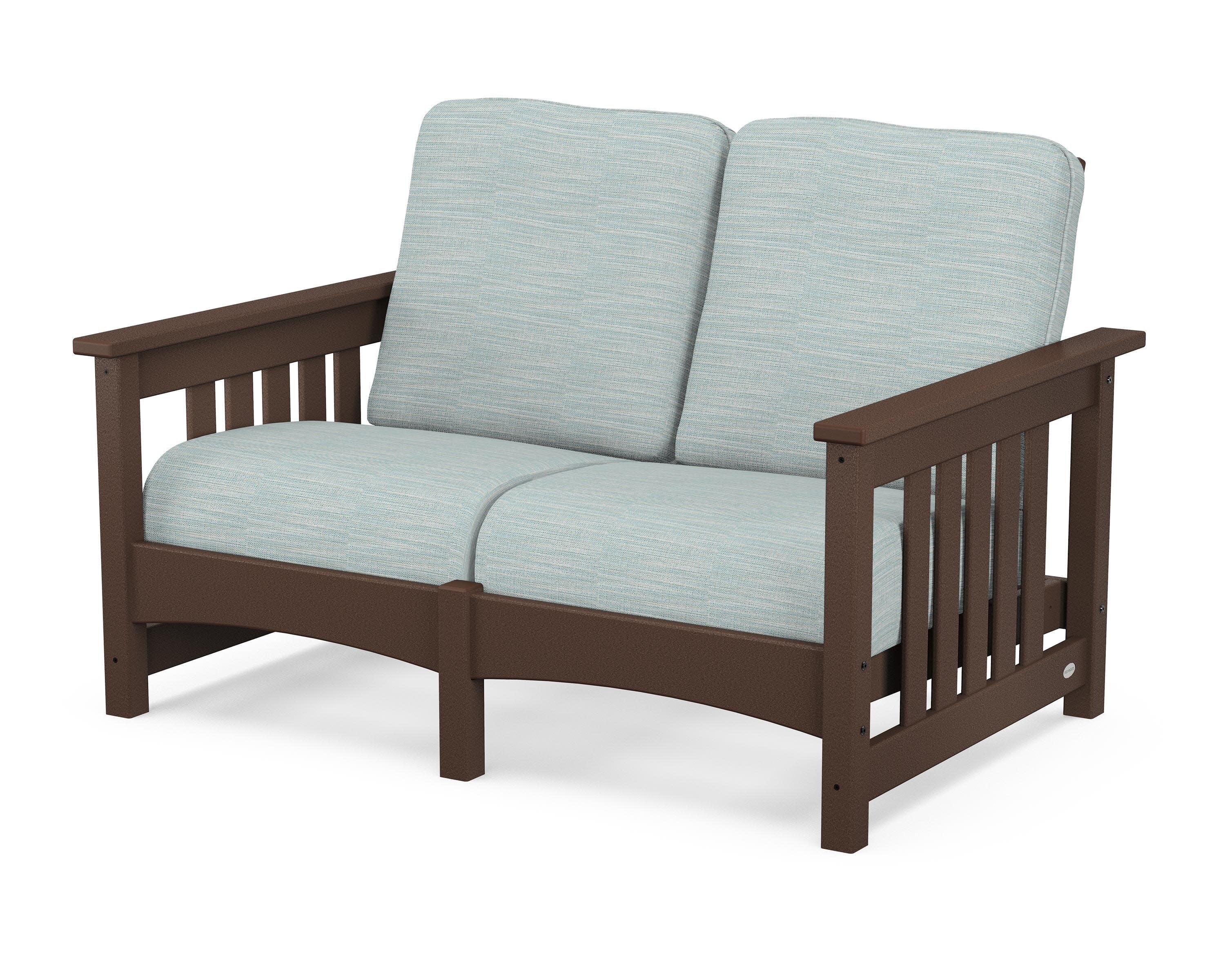 Club Mission Loveseat in Mahogany / Soothe Mist