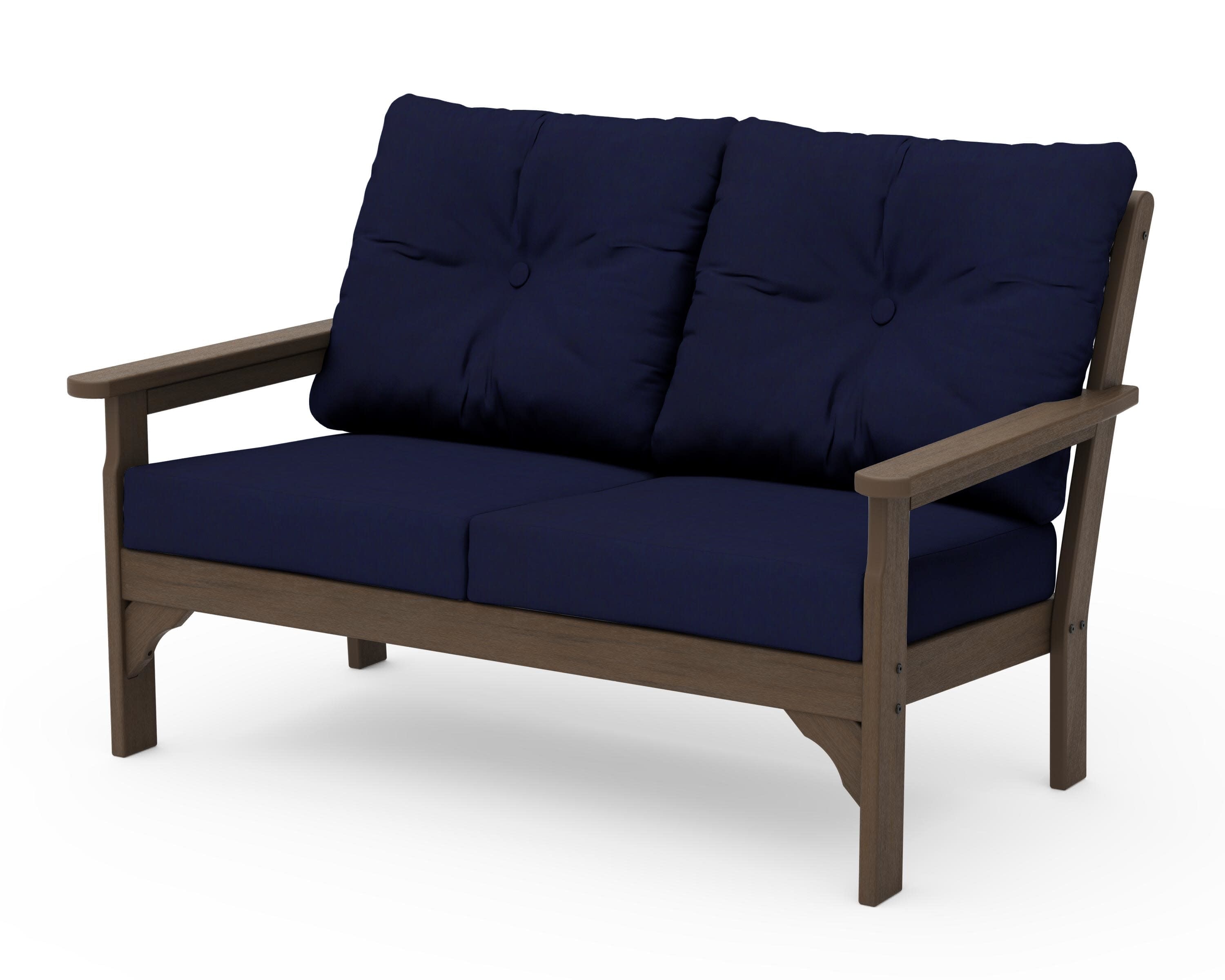 Vineyard Deep Seating Loveseat in Kona / Navy