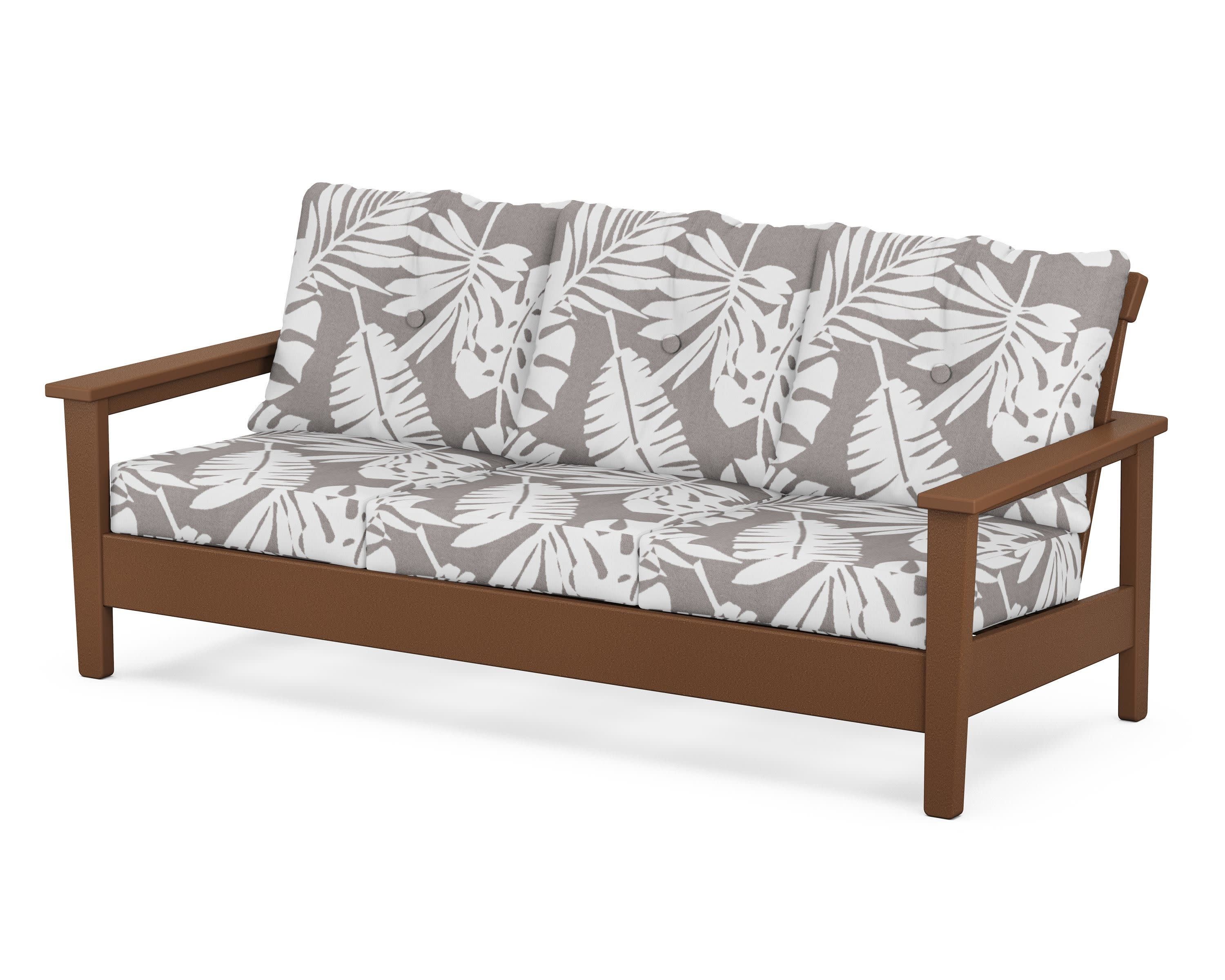 Prescott Deep Seating Sofa in Teak / Leaf Grey Mist