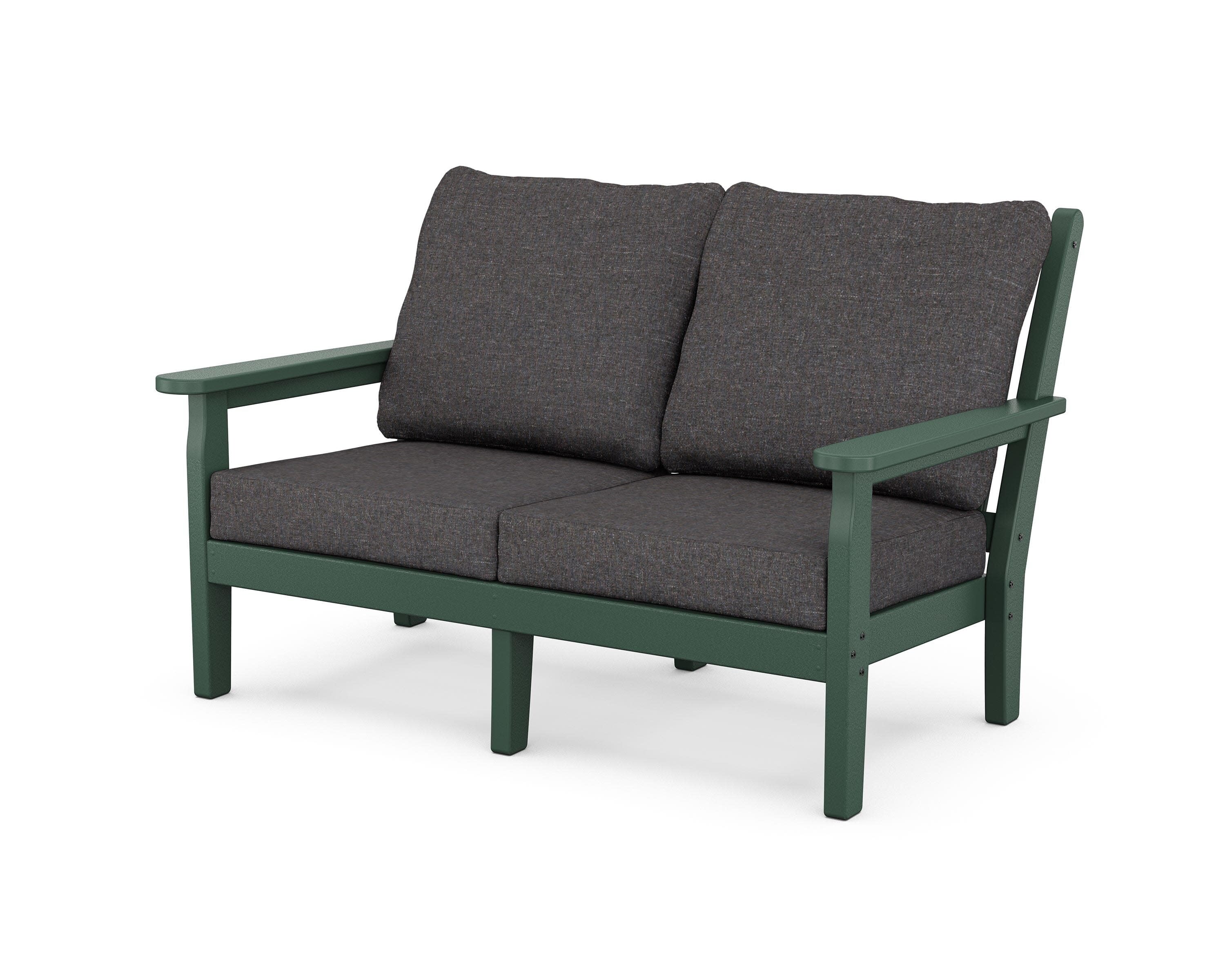 Chippendale Deep Seating Loveseat in Green / Ash Charcoal