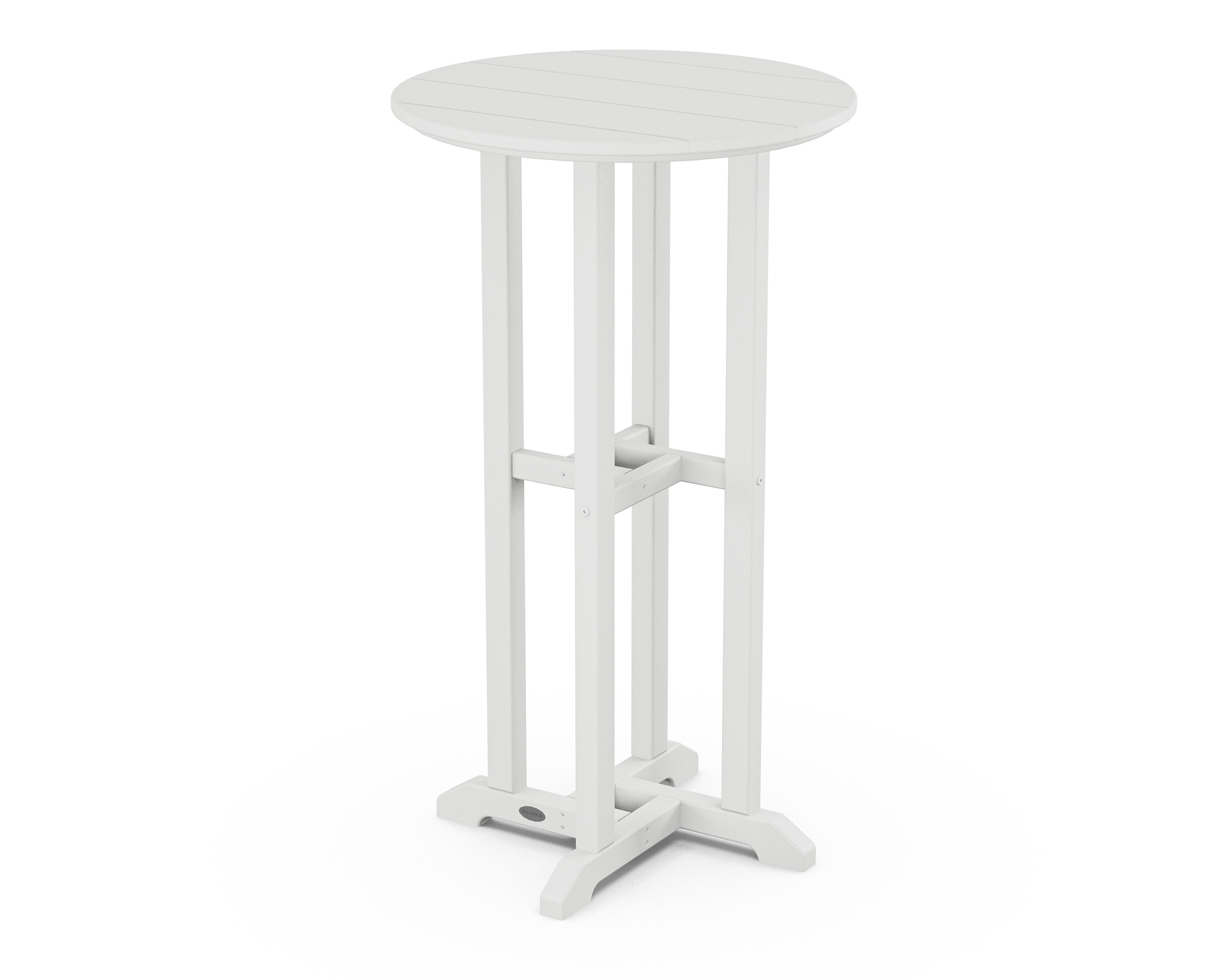 24" Round Farmhouse Bar Bistro Table in White