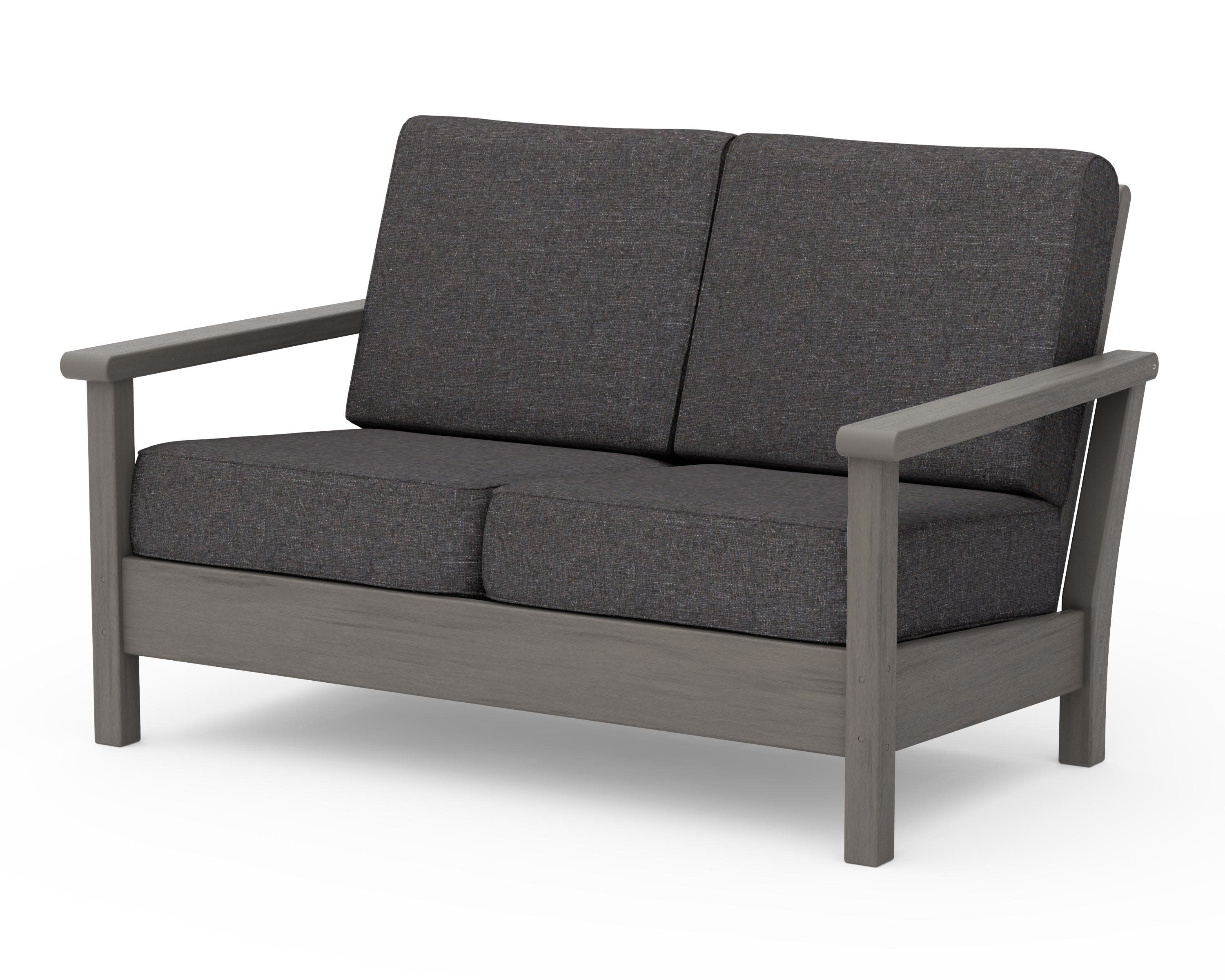 Harbour Deep Seating Loveseat in Driftwood / Ash Charcoal