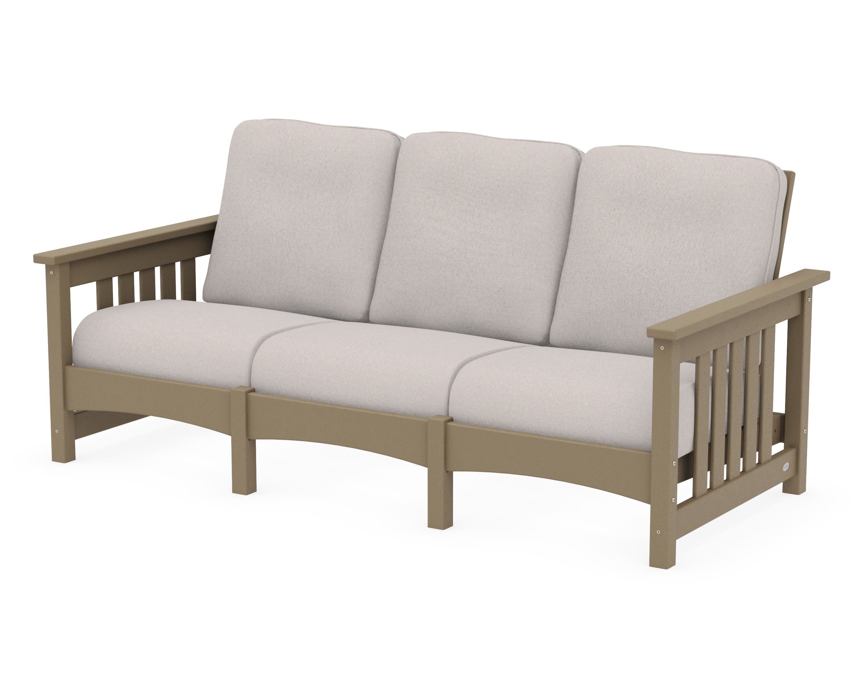 Club Mission Sofa in Vintage Sahara / Dune Burlap