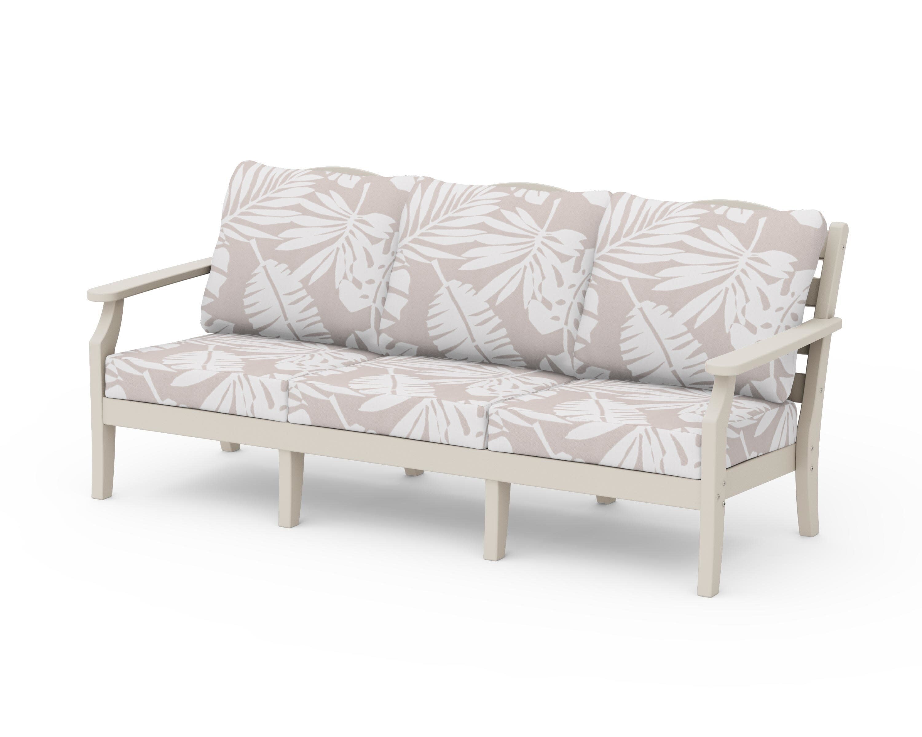 Savannah Deep Seating Sofa in Sand / Leaf Dune Burlap