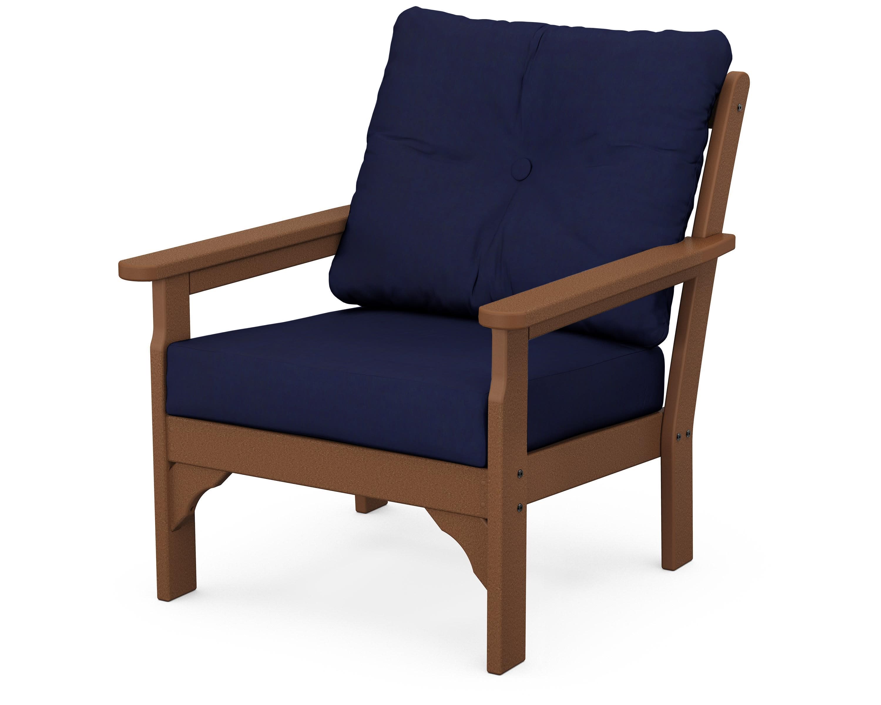 Vineyard Deep Seating Chair in Teak / Navy