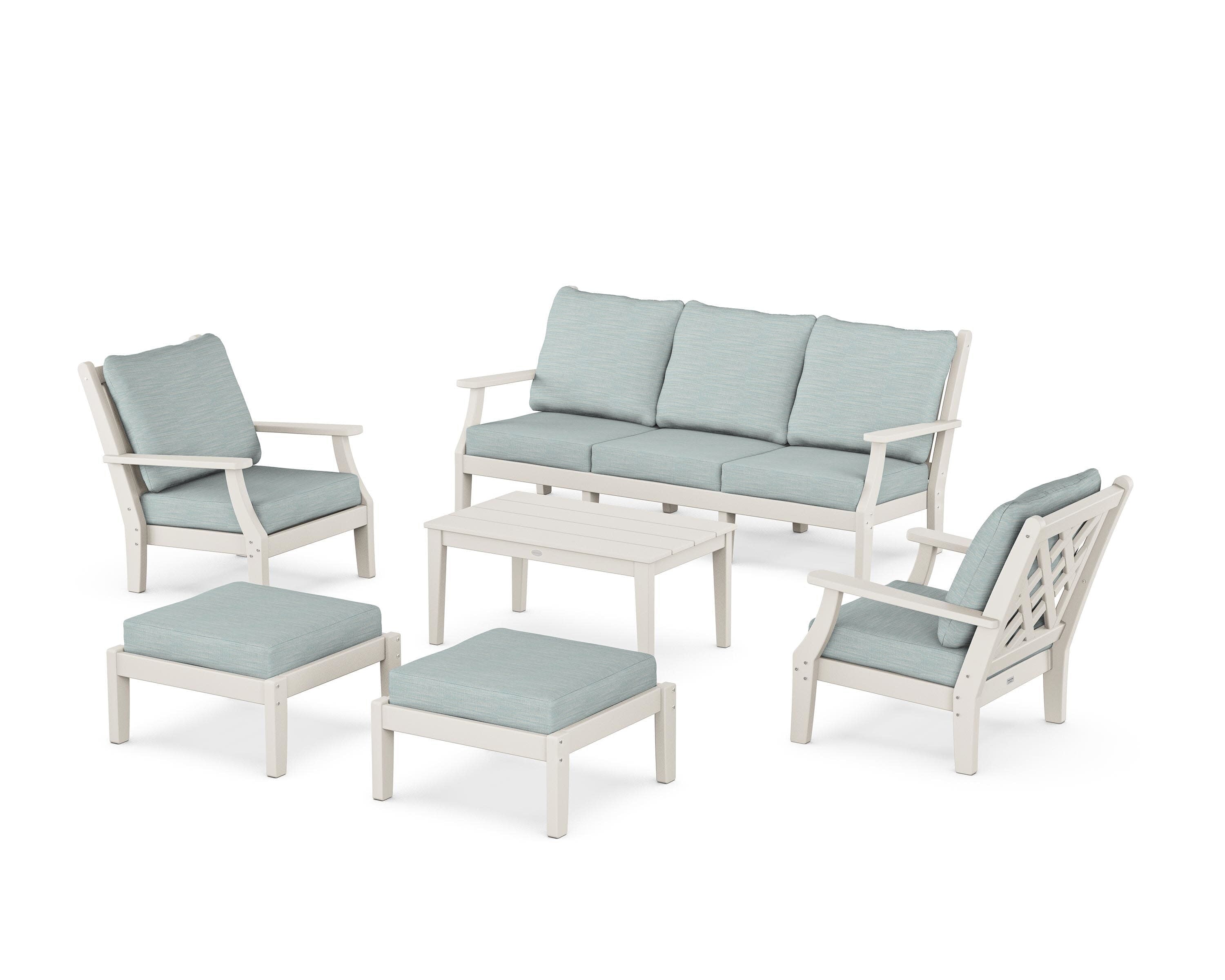 Wovendale 6-Piece Lounge Sofa Set in Sand / Soothe Mist