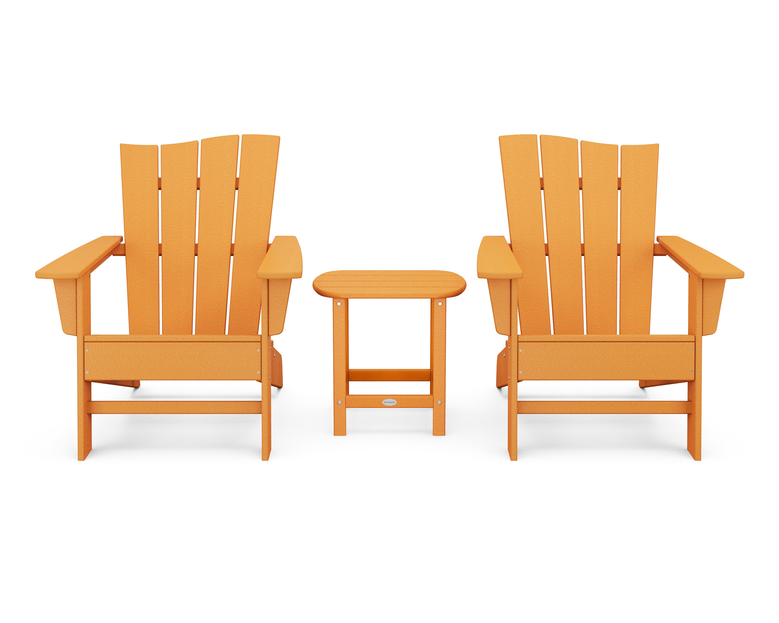 Wave 3-Piece Adirondack Chair Set in Tangerine