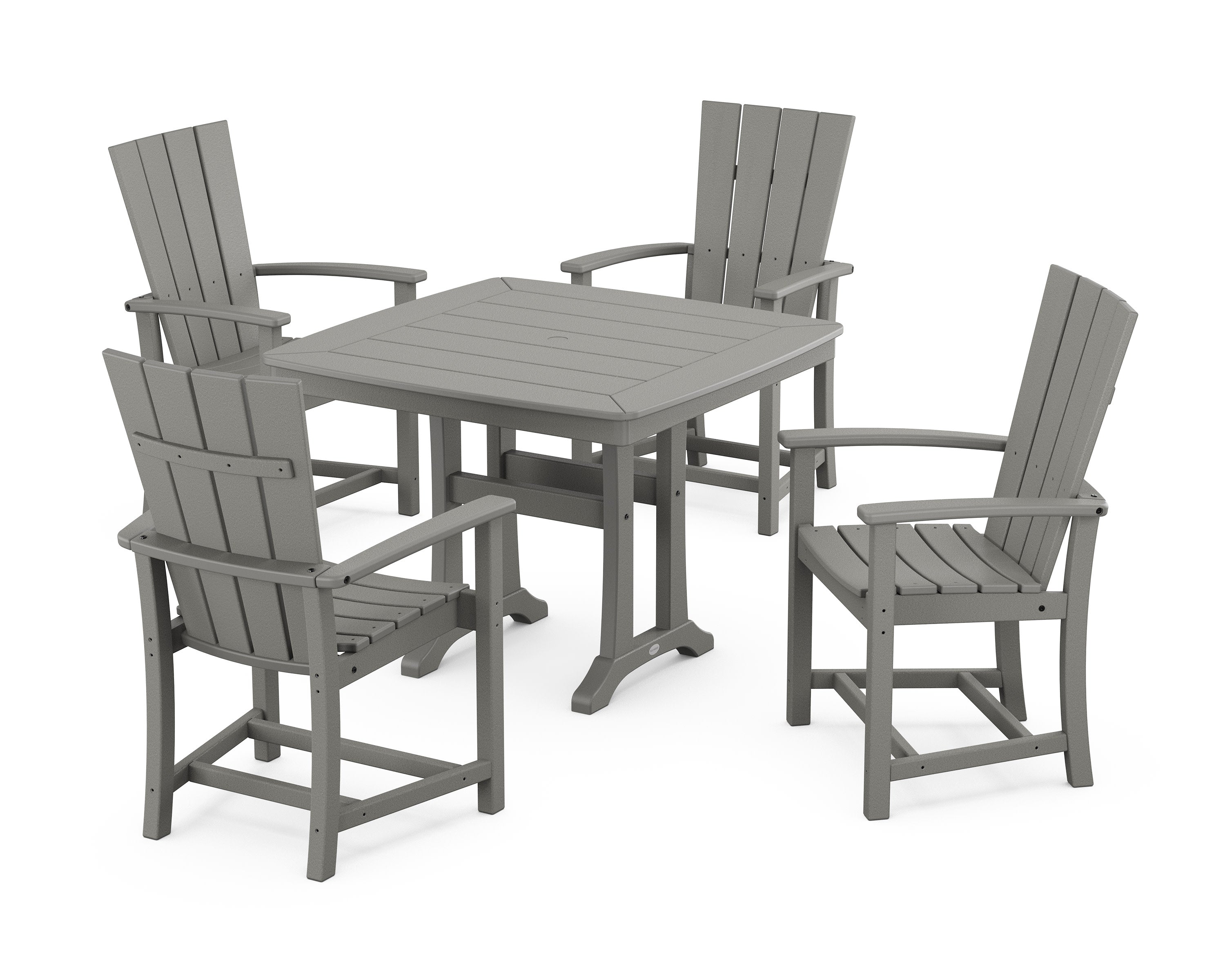 Quattro 5-Piece Dining Set with Trestle Legs in Slate Grey