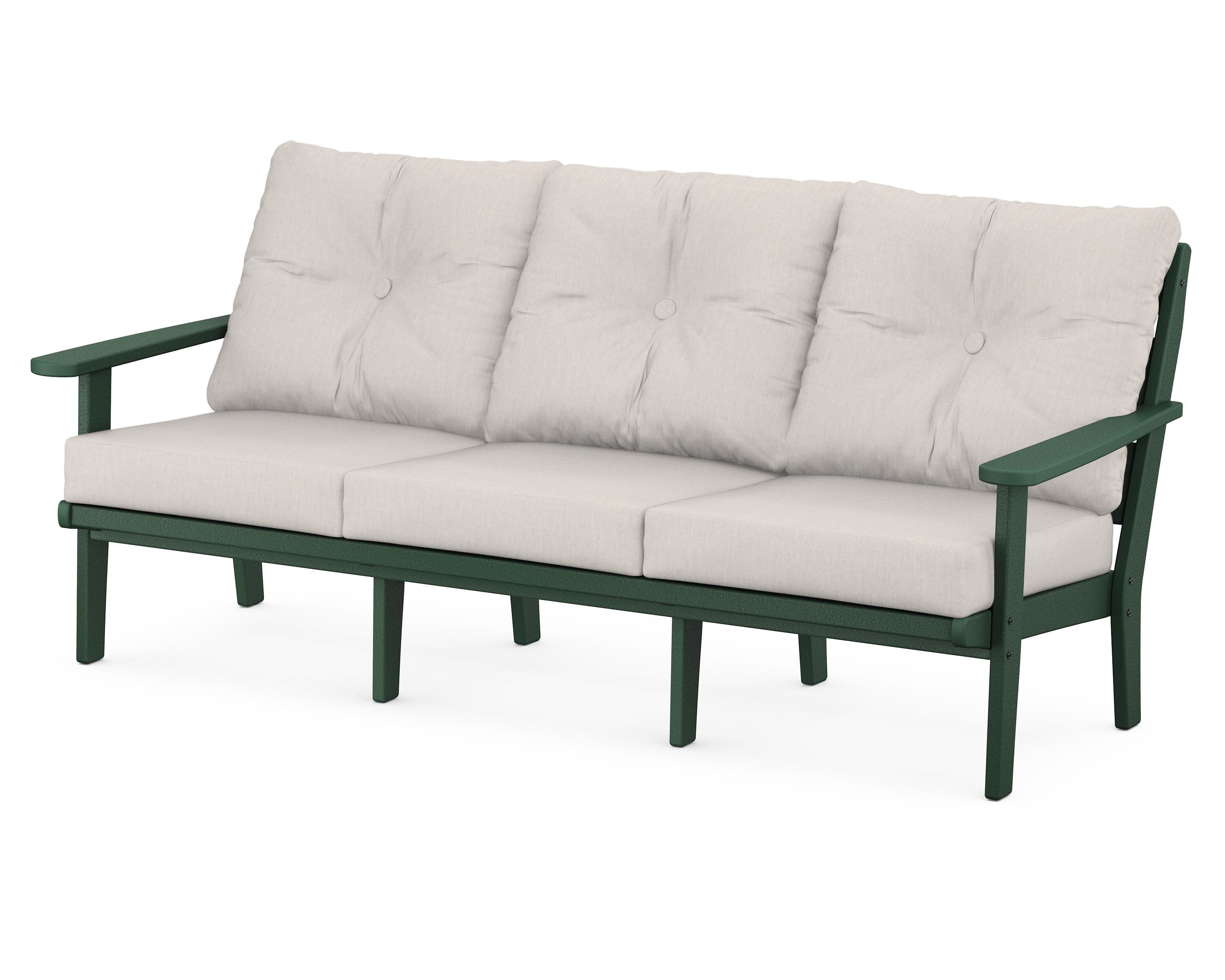 Lakeside Deep Seating Sofa in Green / Cast Ash