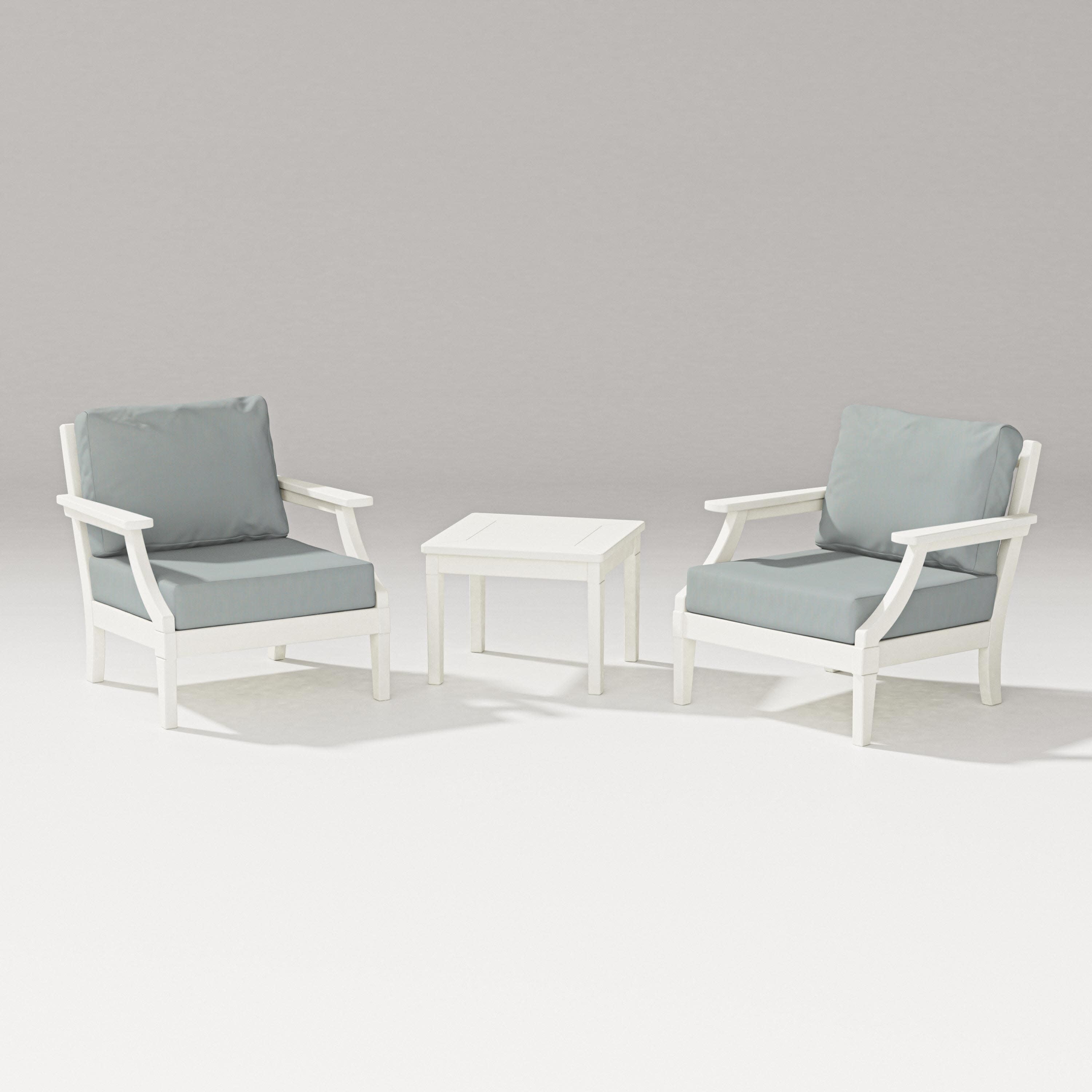 Estate 3-Piece Lounge Chair Set in Vintage White / Spa