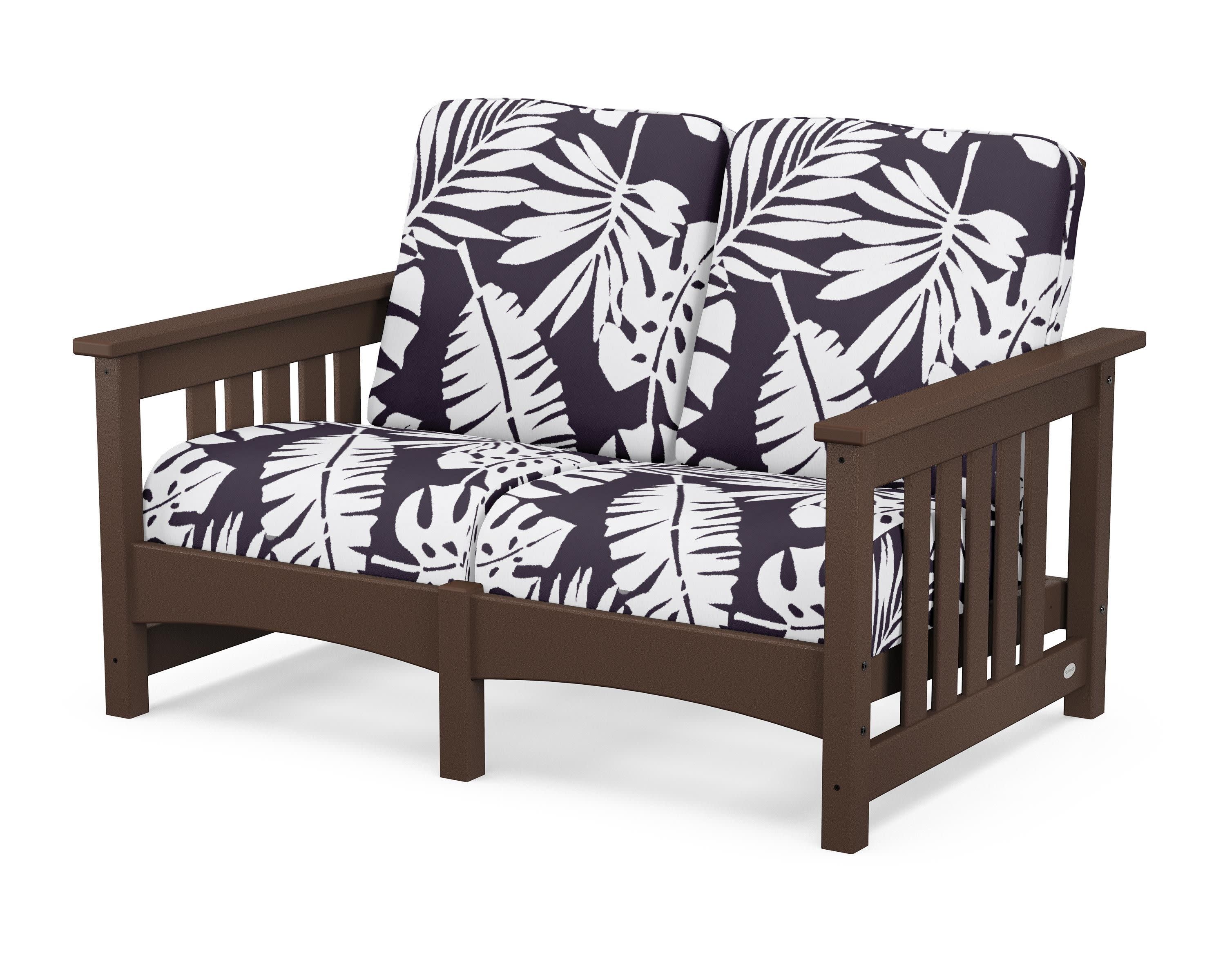 Club Mission Loveseat in Mahogany / Leaf Navy