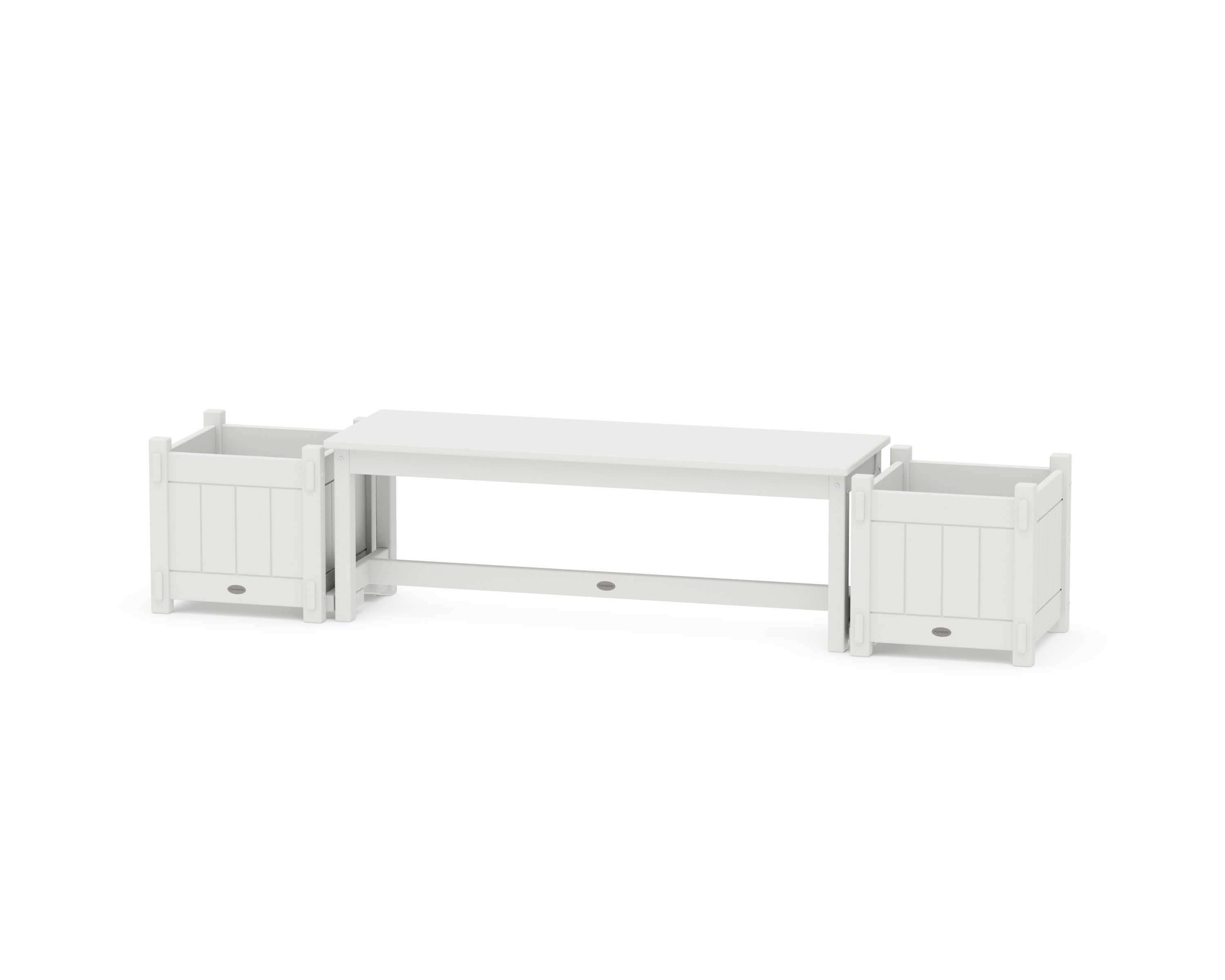 48" Vineyard Straight Planter Bench Set in White
