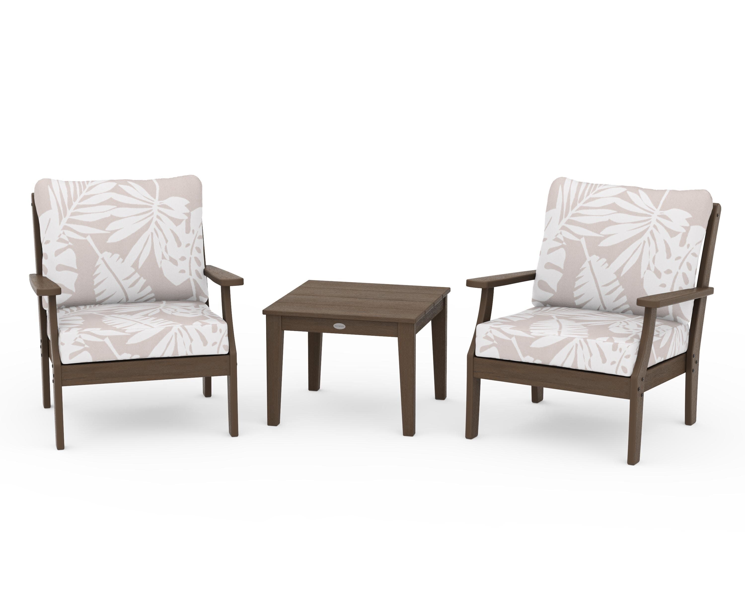 Braxton 3-Piece Deep Seating Set in Kona / Leaf Dune Burlap