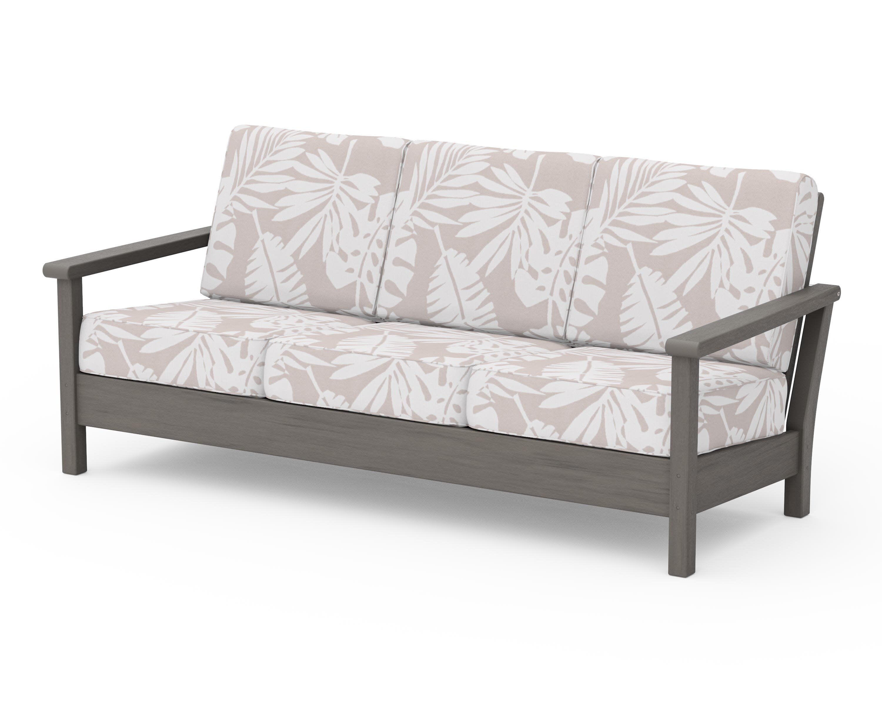Harbour Deep Seating Sofa in Driftwood / Leaf Dune Burlap