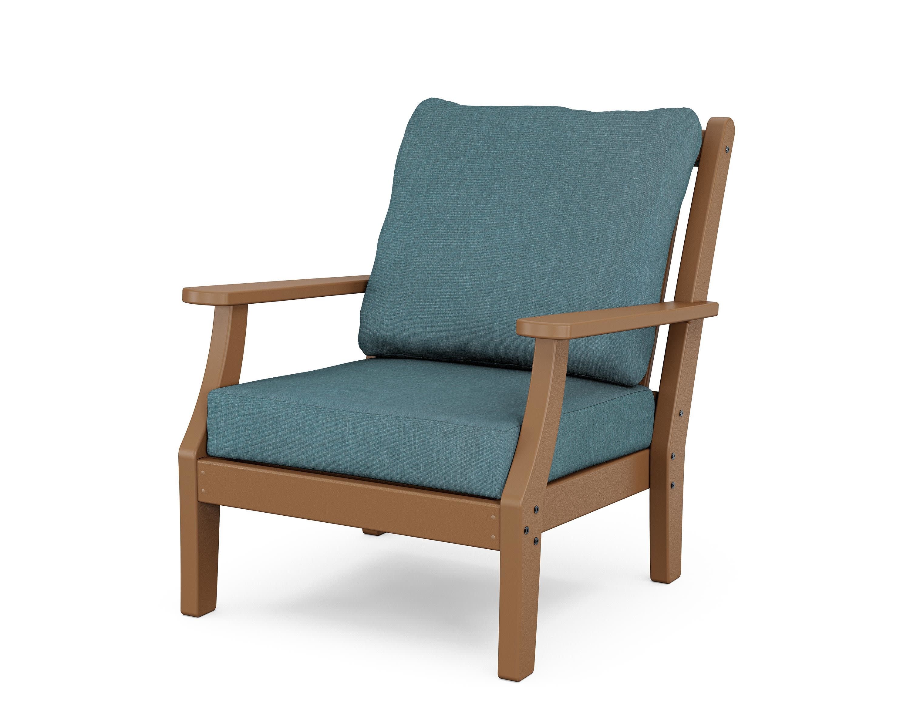 Wovendale Deep Seating Chair in Teak / Ocean Teal