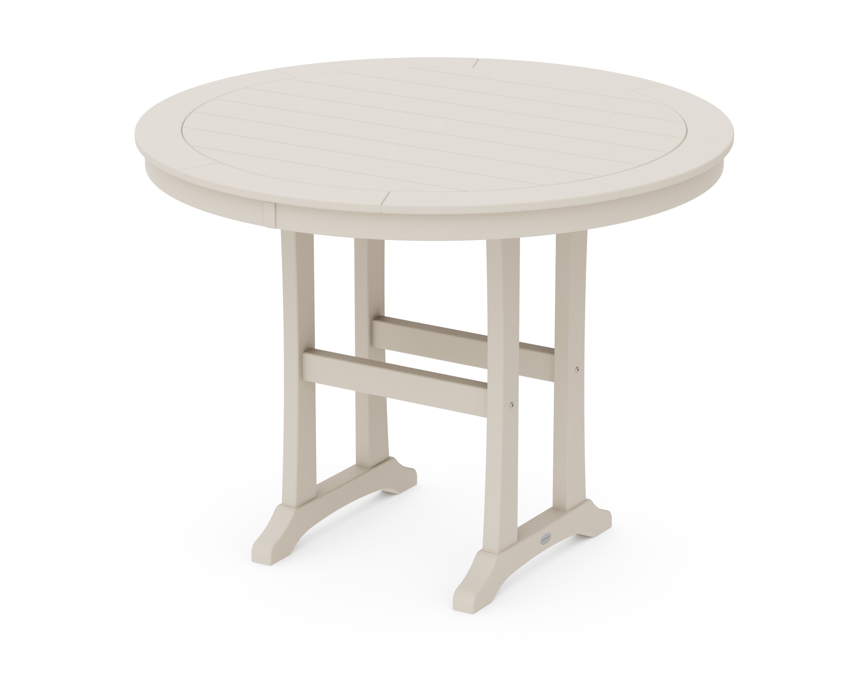 Nautical Trestle 48" Round Counter Table in Sand