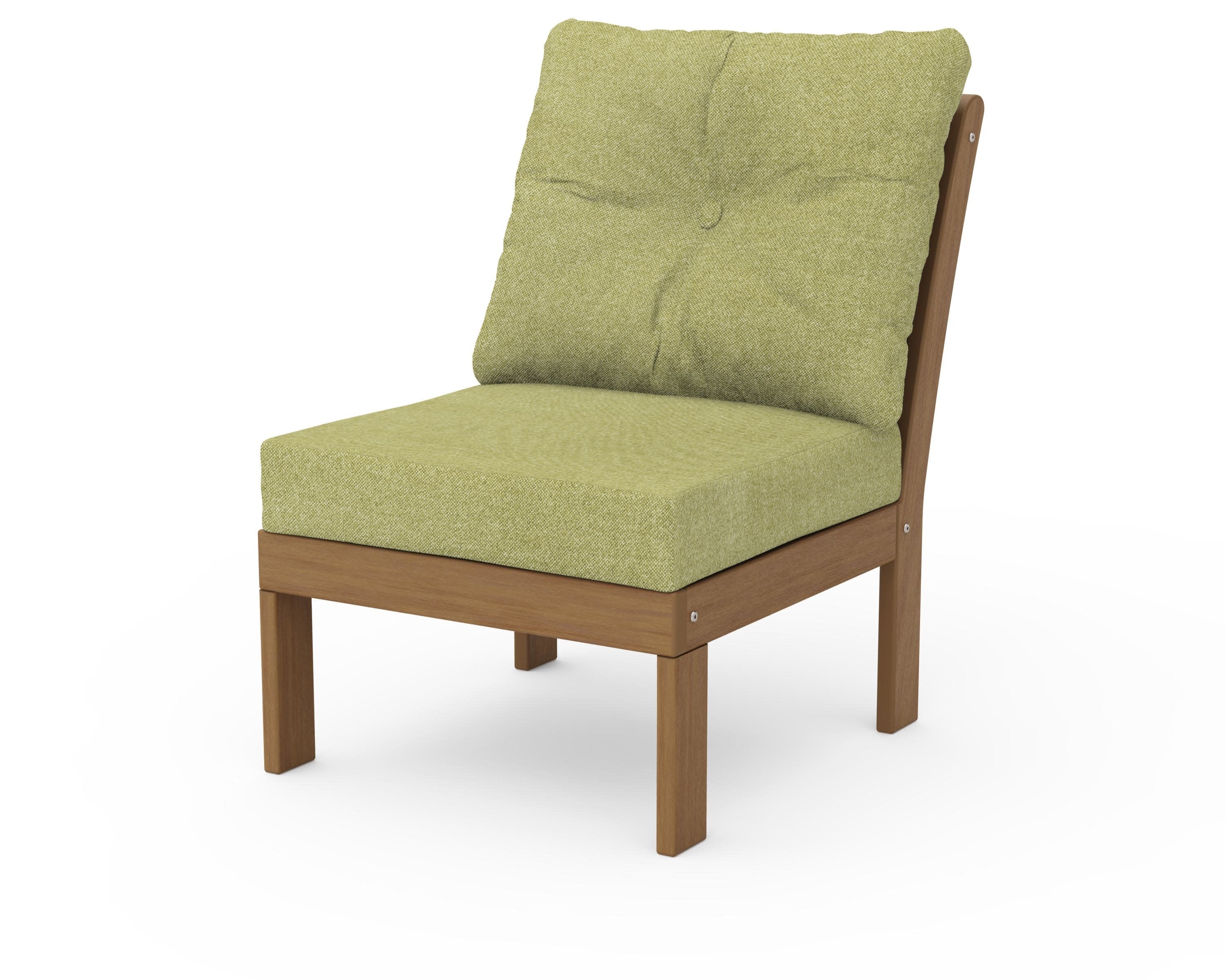 Vineyard Modular Armless Chair in Natural / Chartreuse Boucle