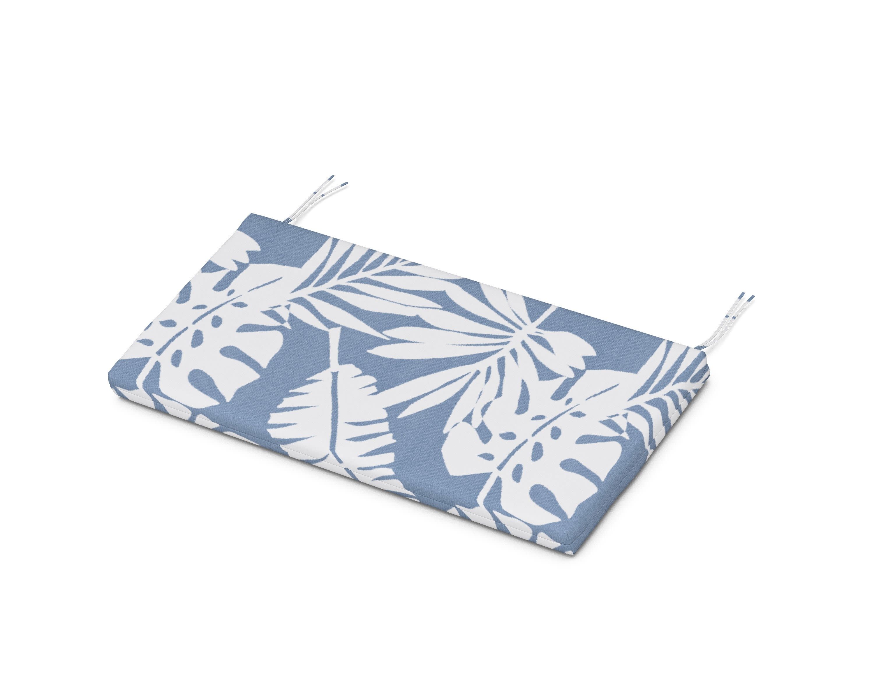 Kids Bench Seat Pad in Leaf Sky Blue