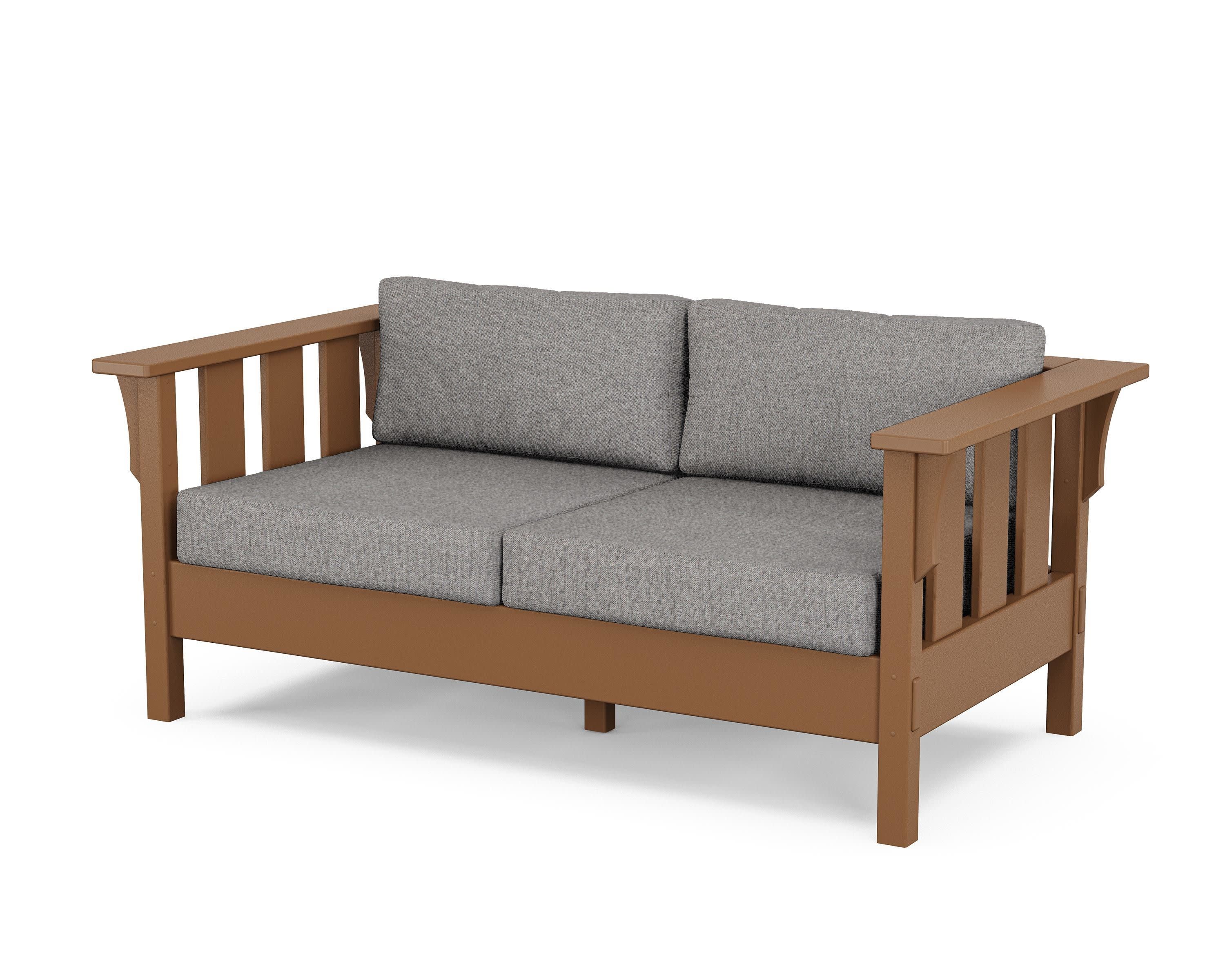 Acadia Deep Seating Loveseat in Teak / Grey Mist