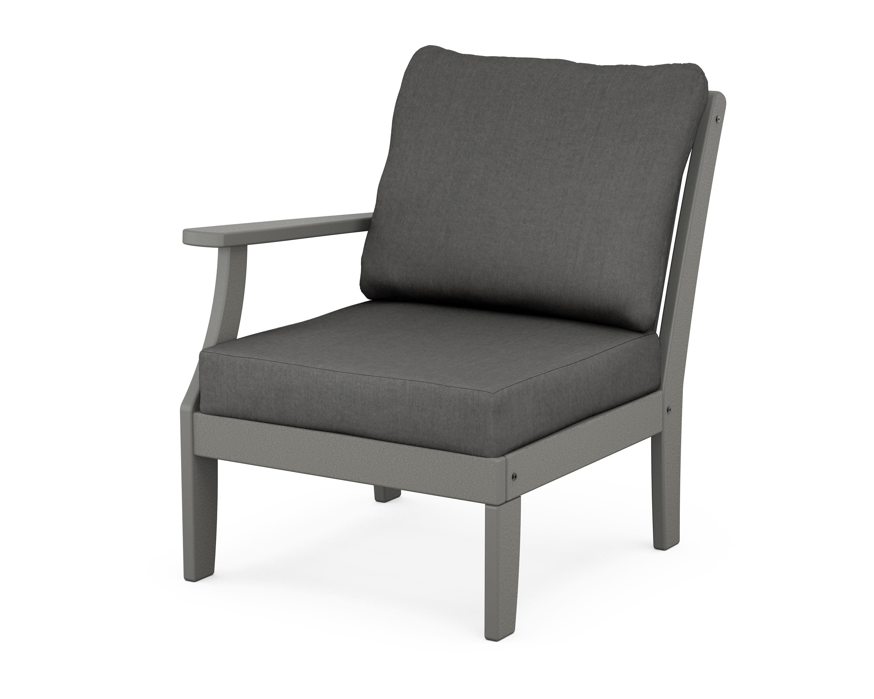 Braxton Modular Left Arm Chair in Slate Grey / Spectrum Carbon