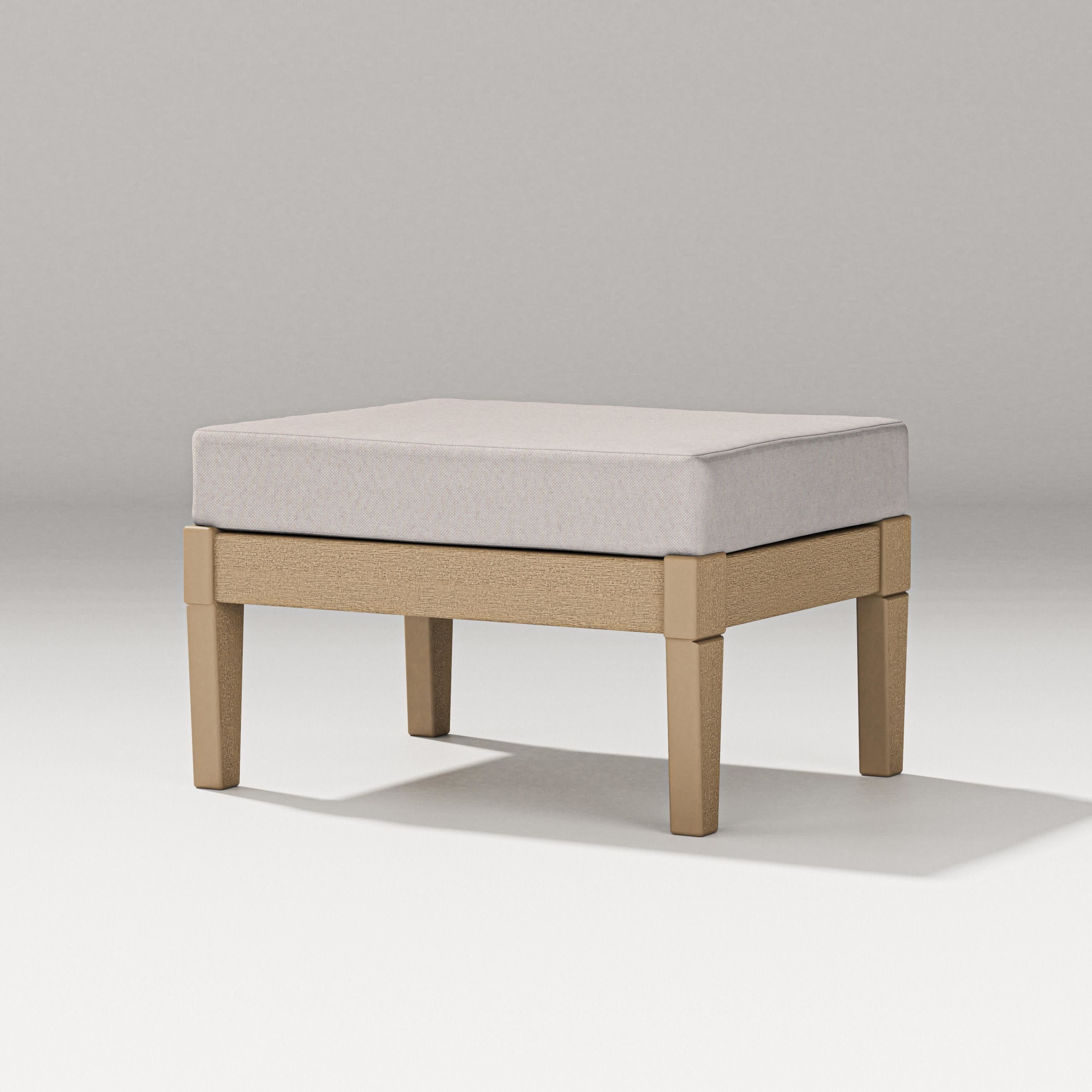 Estate Lounge Ottoman in Vintage Sahara / Dune Burlap