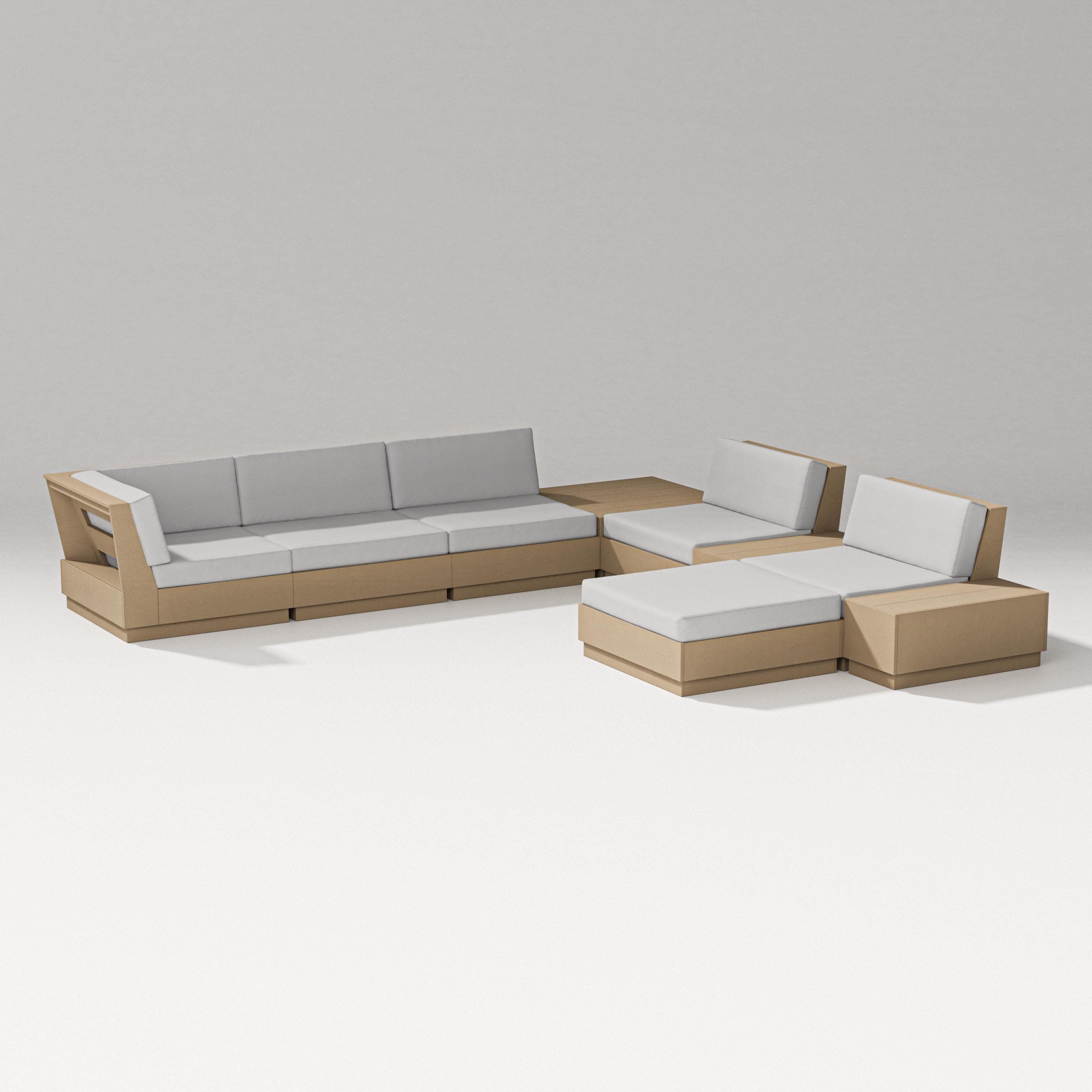 Elevate 9-Piece Conversation Sectional in Vintage Sahara / Diamond in the Rough