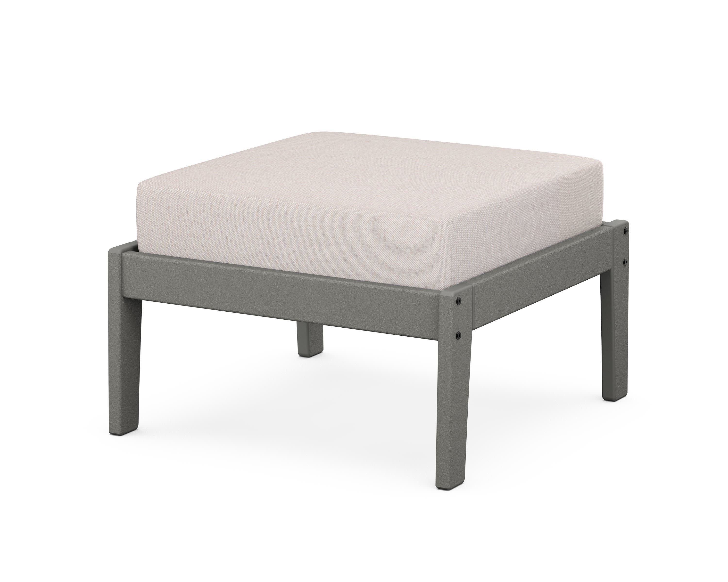 Deep Seating Ottoman in Slate Grey / Dune Burlap