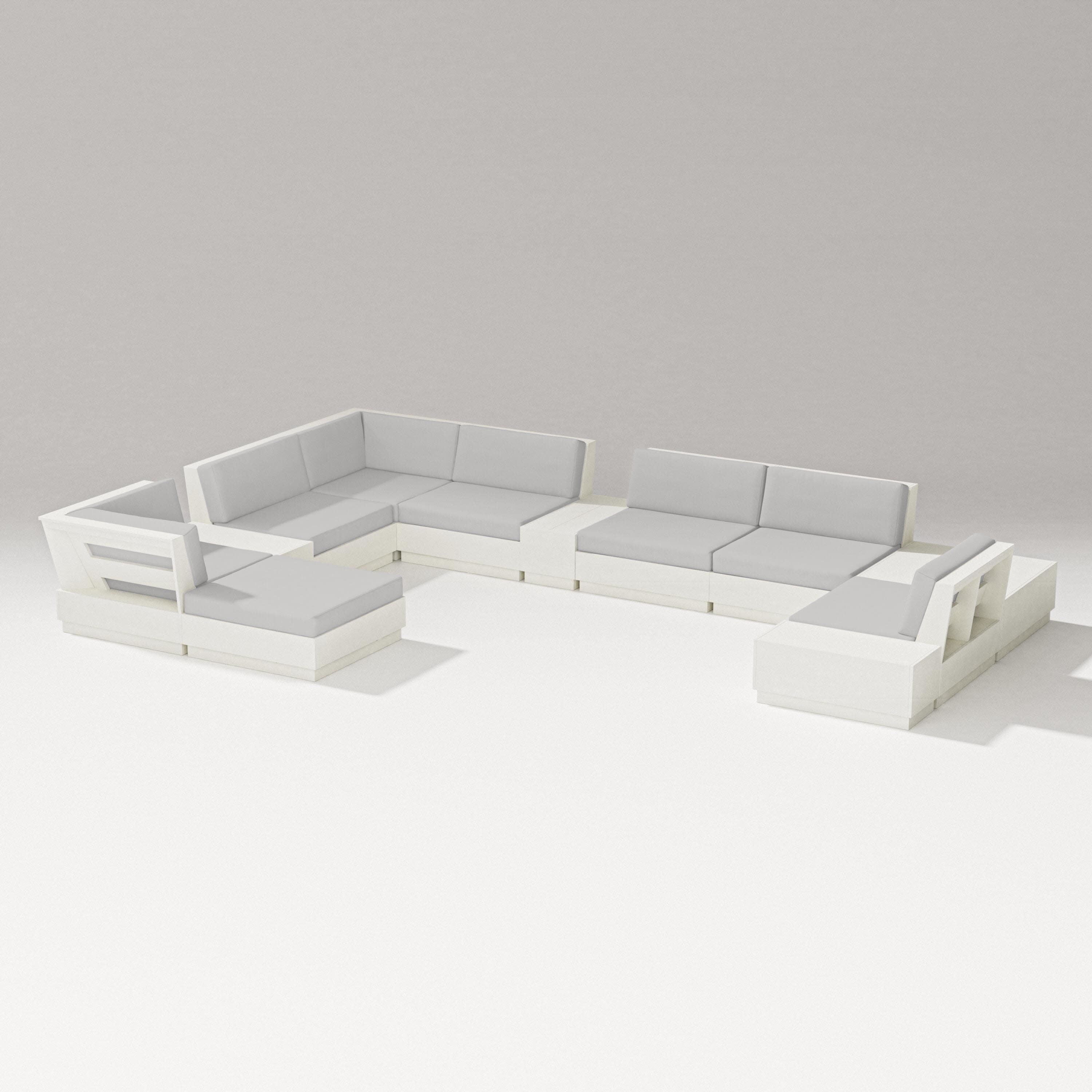 Elevate 12-Piece Conversation Sectional Set in Vintage White / Diamond in the Rough