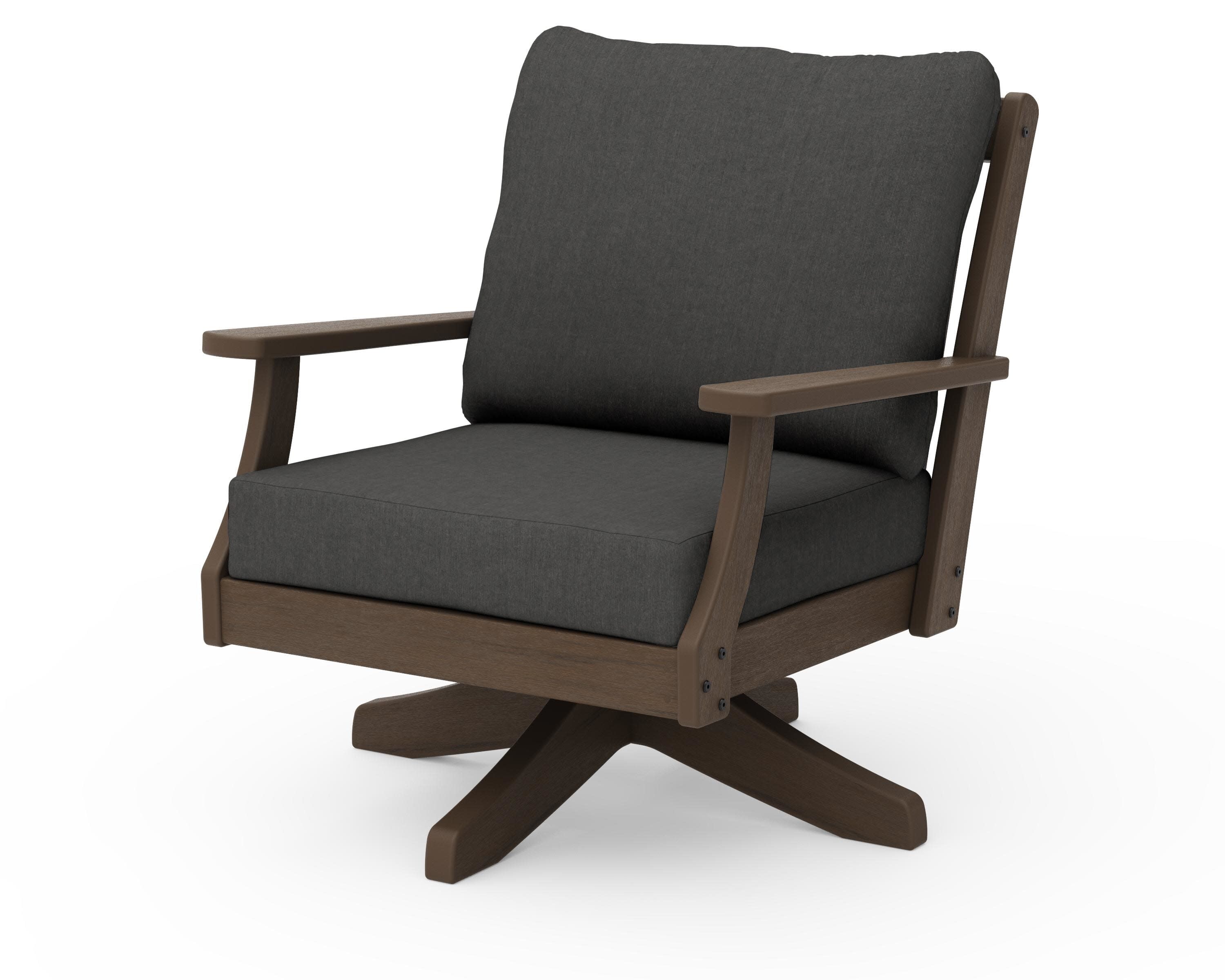 Braxton Deep Seating Swivel Chair in Kona / Spectrum Carbon