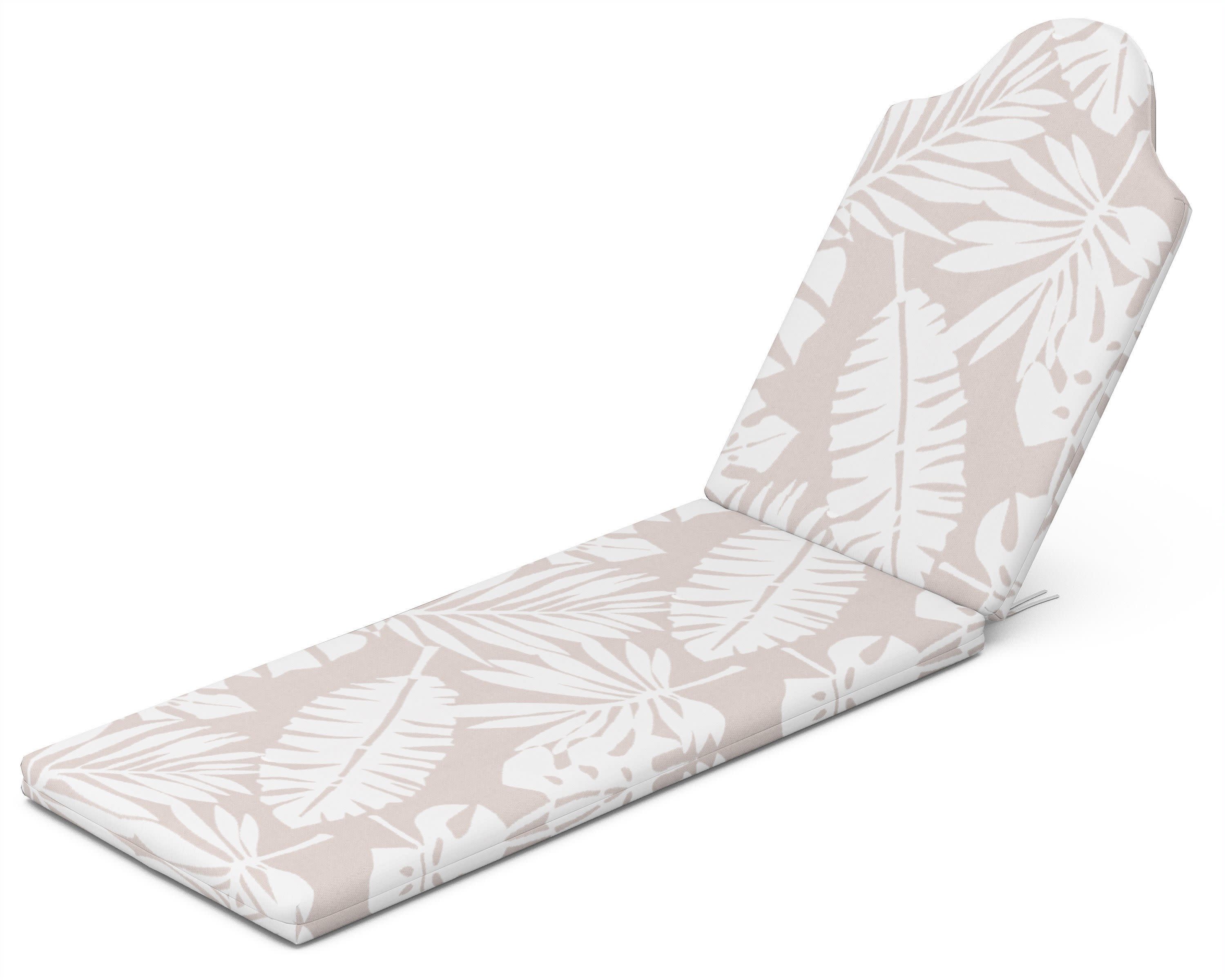 Chaise Cushion in Leaf Dune Burlap