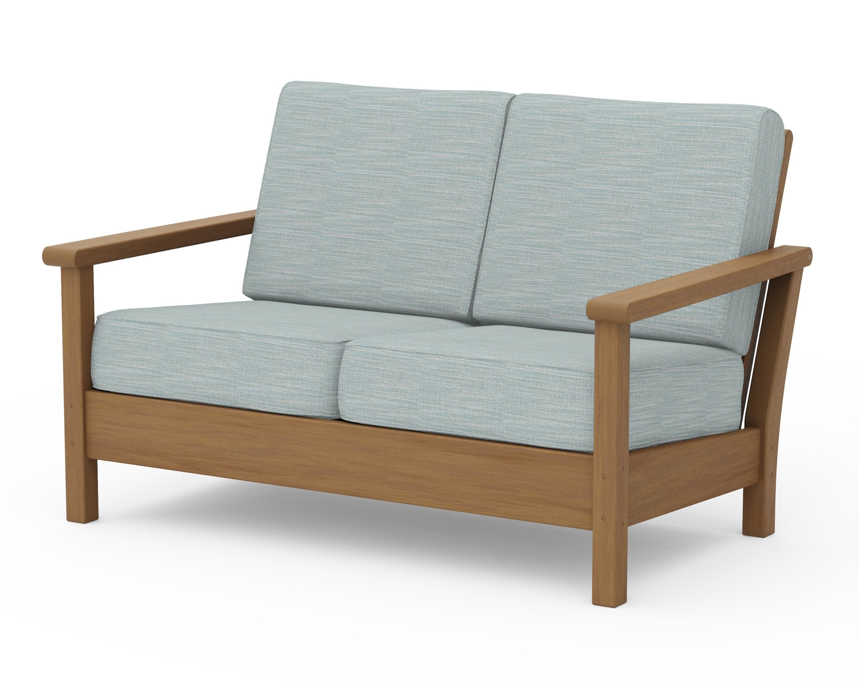 Harbour Deep Seating Loveseat in Natural / Soothe Mist