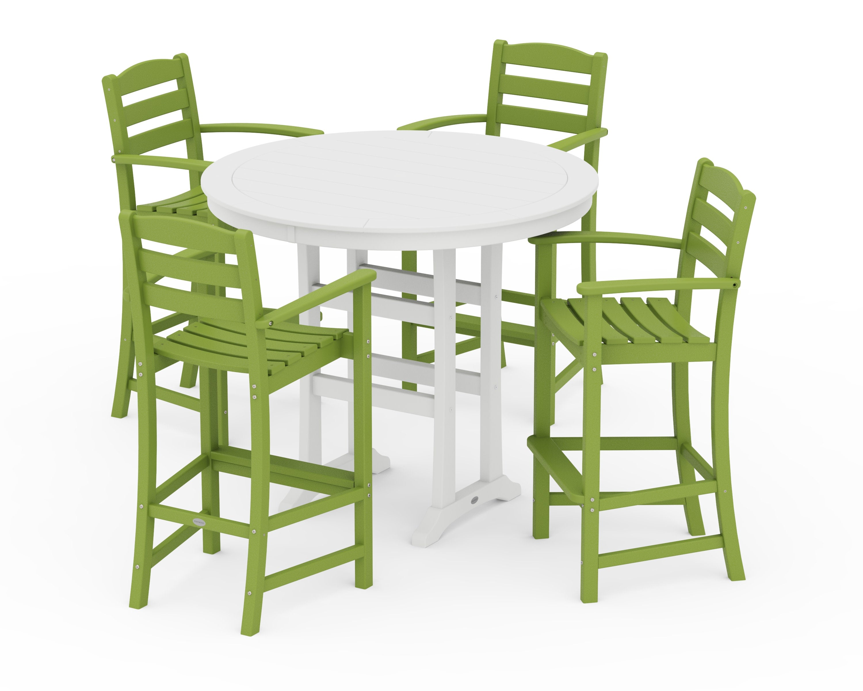 La Casa Caf 5-Piece Bar Dining Set in Lime / White