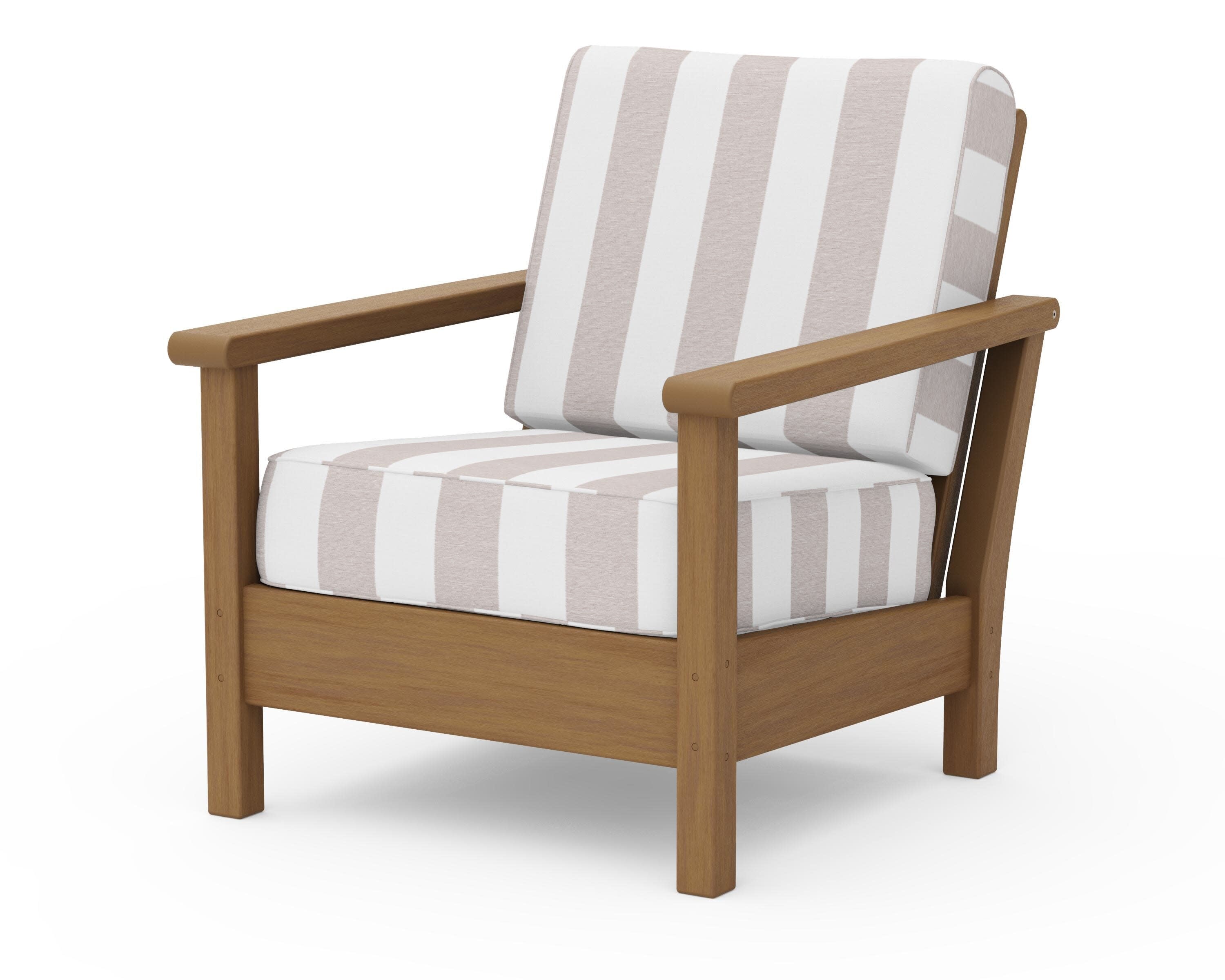 Harbour Deep Seating Chair in Natural / Cabana Stripe Dune Burlap