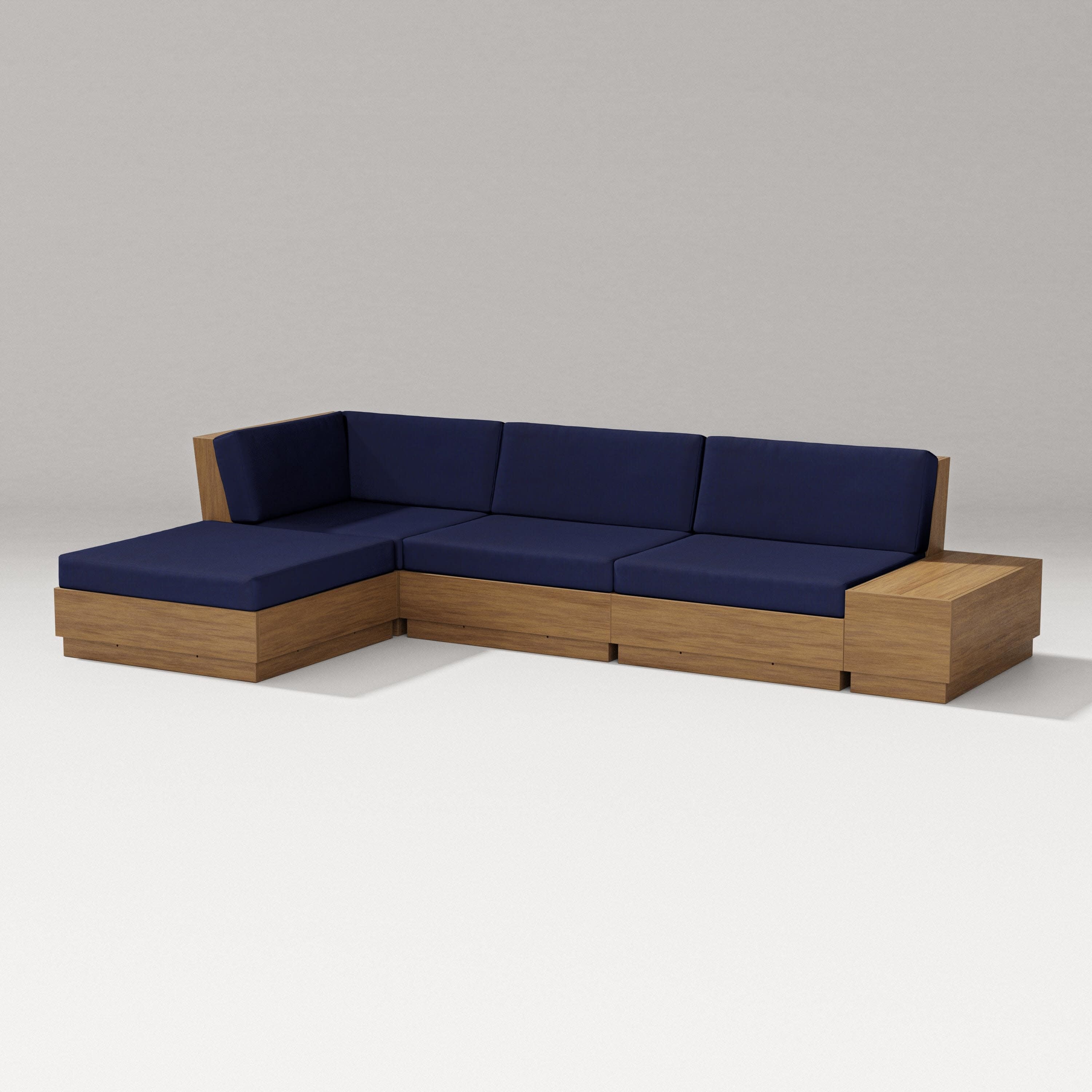 Elevate Chaise Sectional in Natural / Navy