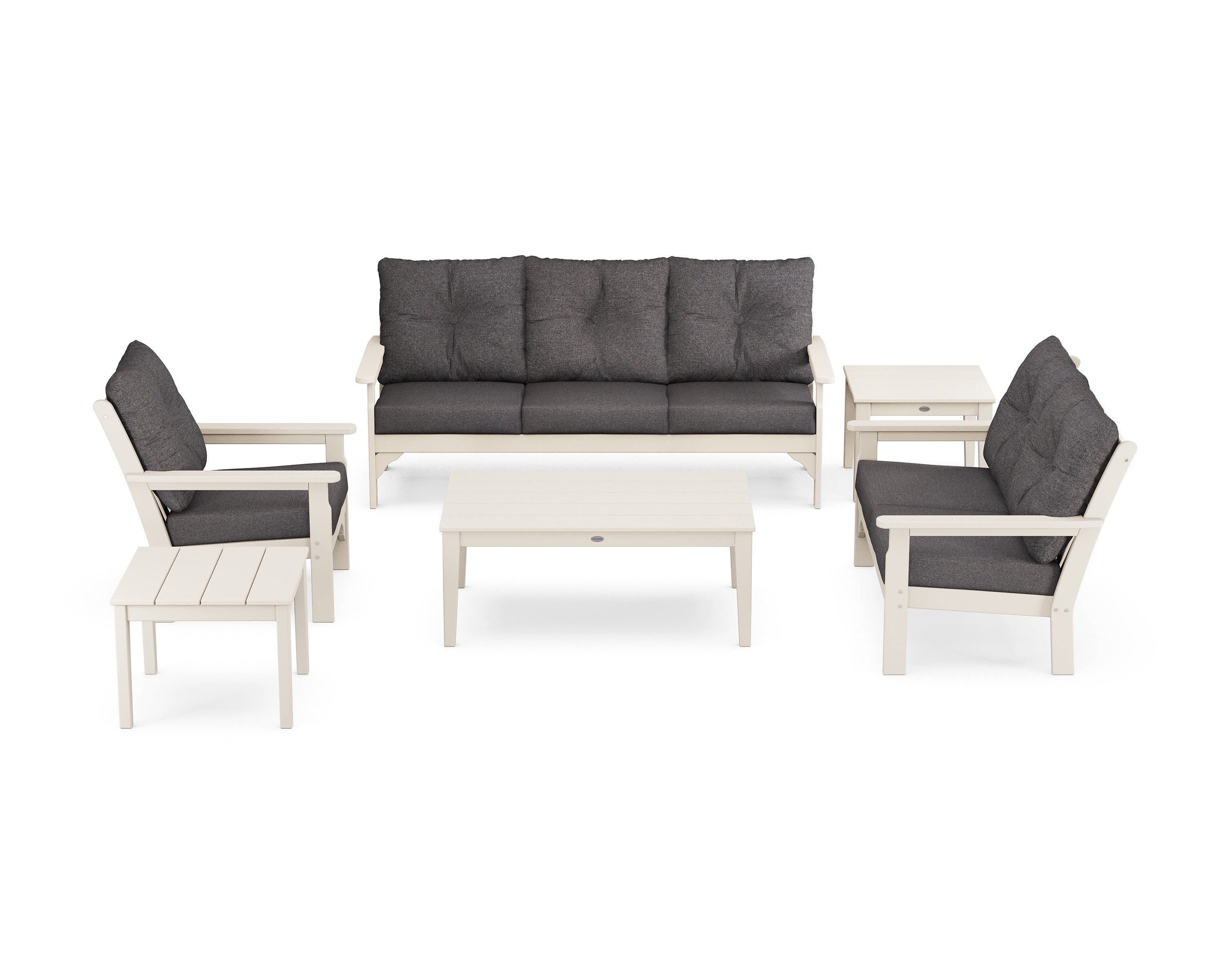 Vineyard 6-Piece Deep Seating Set in Sand / Ash Charcoal