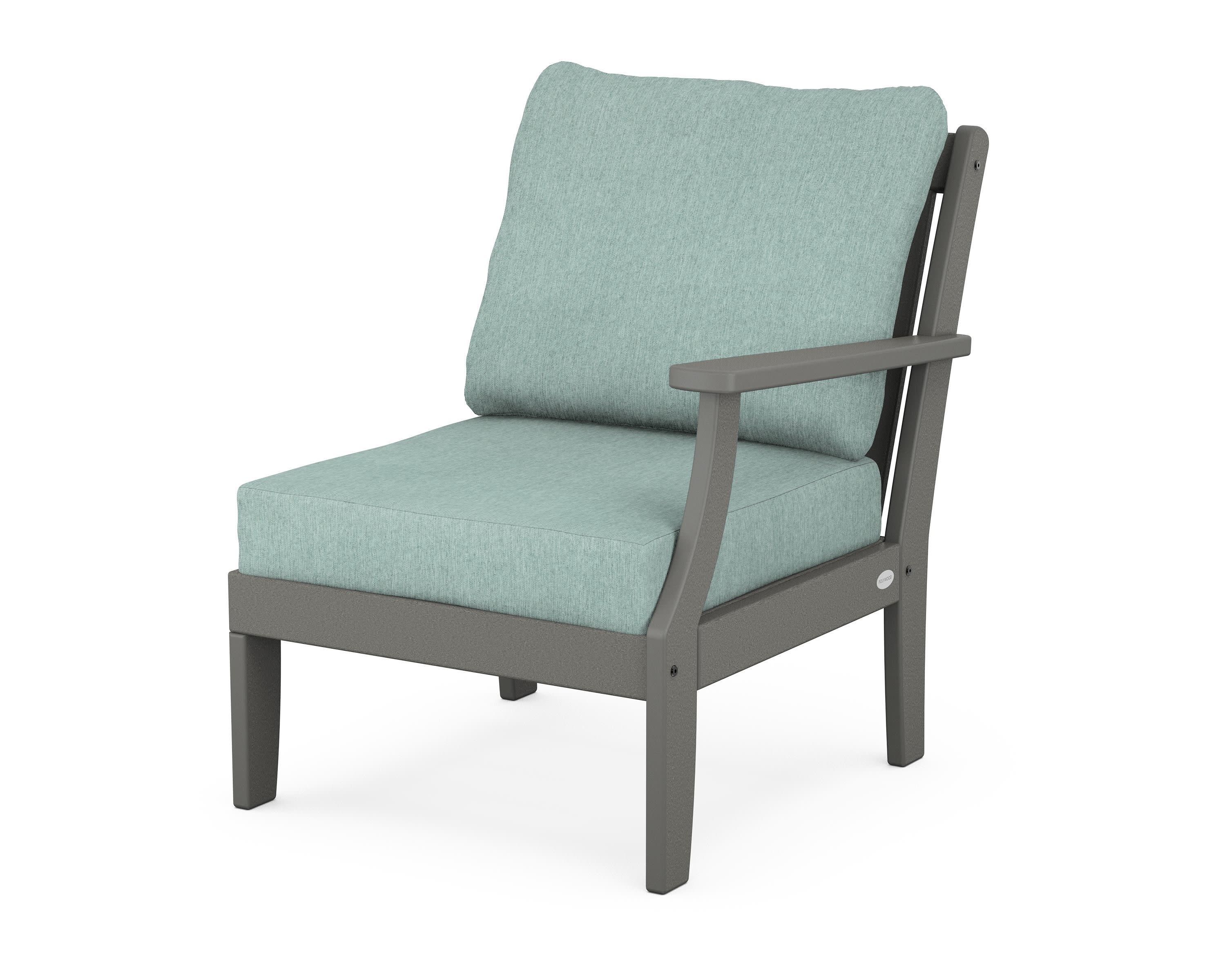 Braxton Modular Right Arm Chair in Slate Grey / Glacier Spa