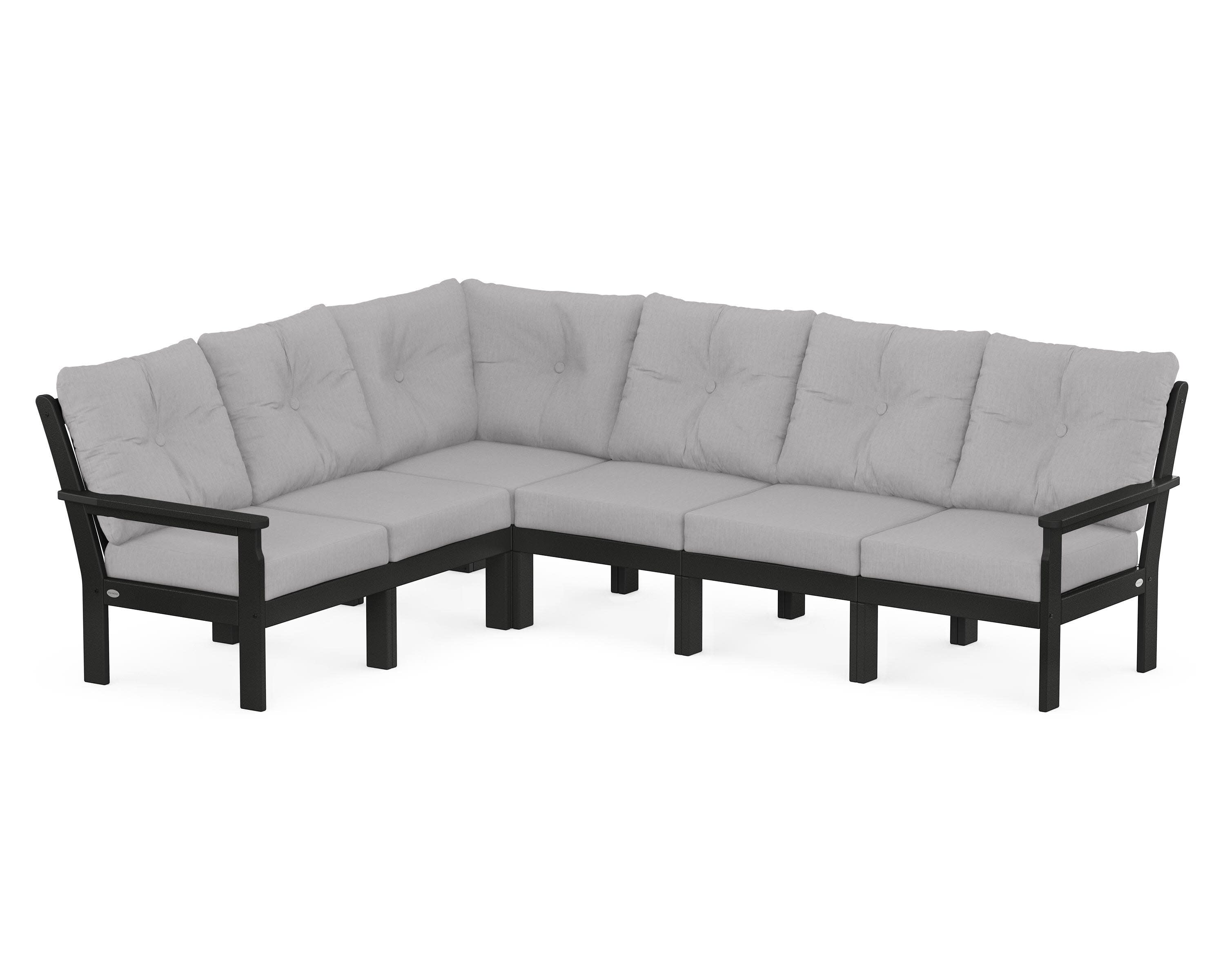 Vineyard 6-Piece Sectional in Black / Granite