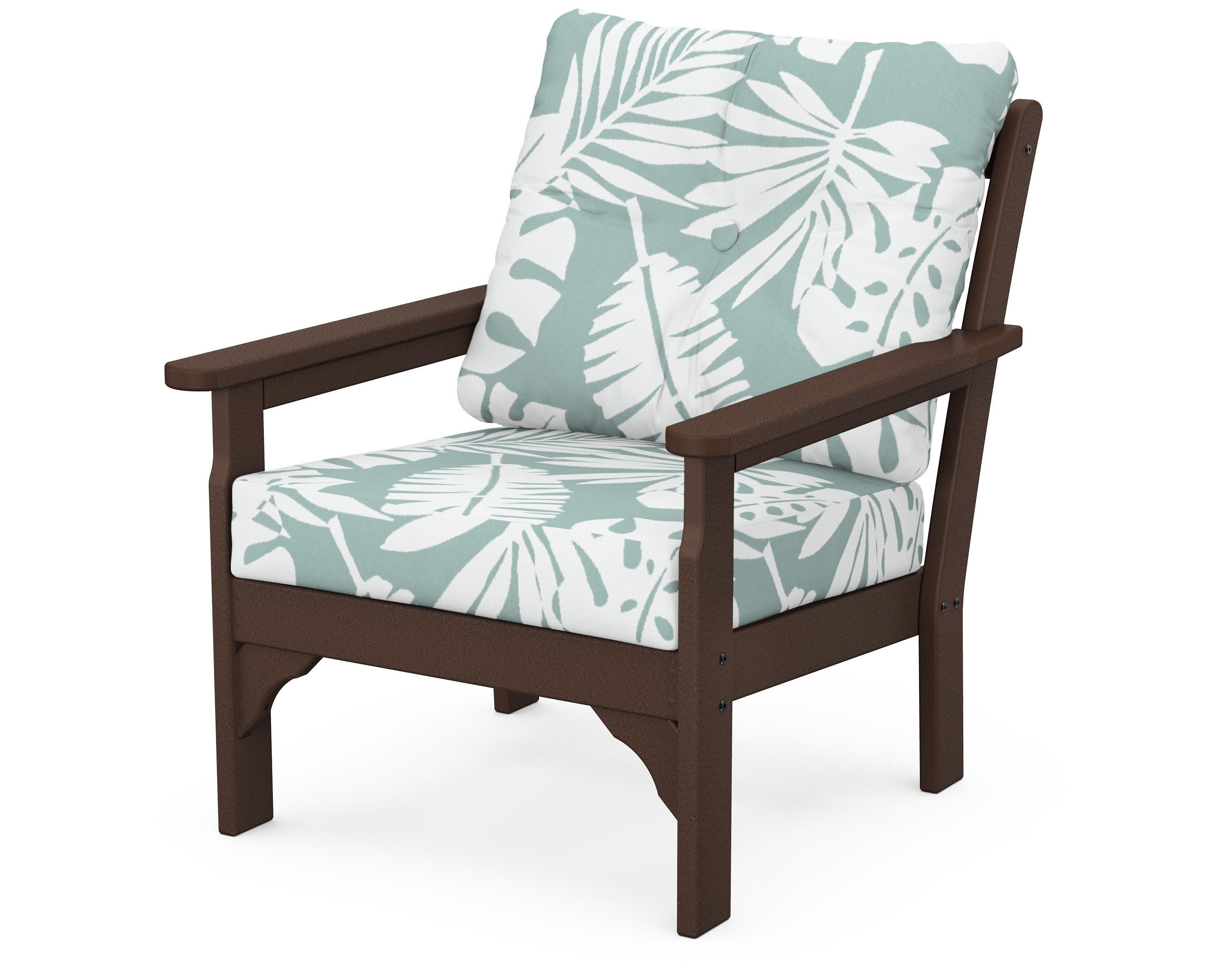Vineyard Deep Seating Chair in Mahogany / Leaf Glacier Spa