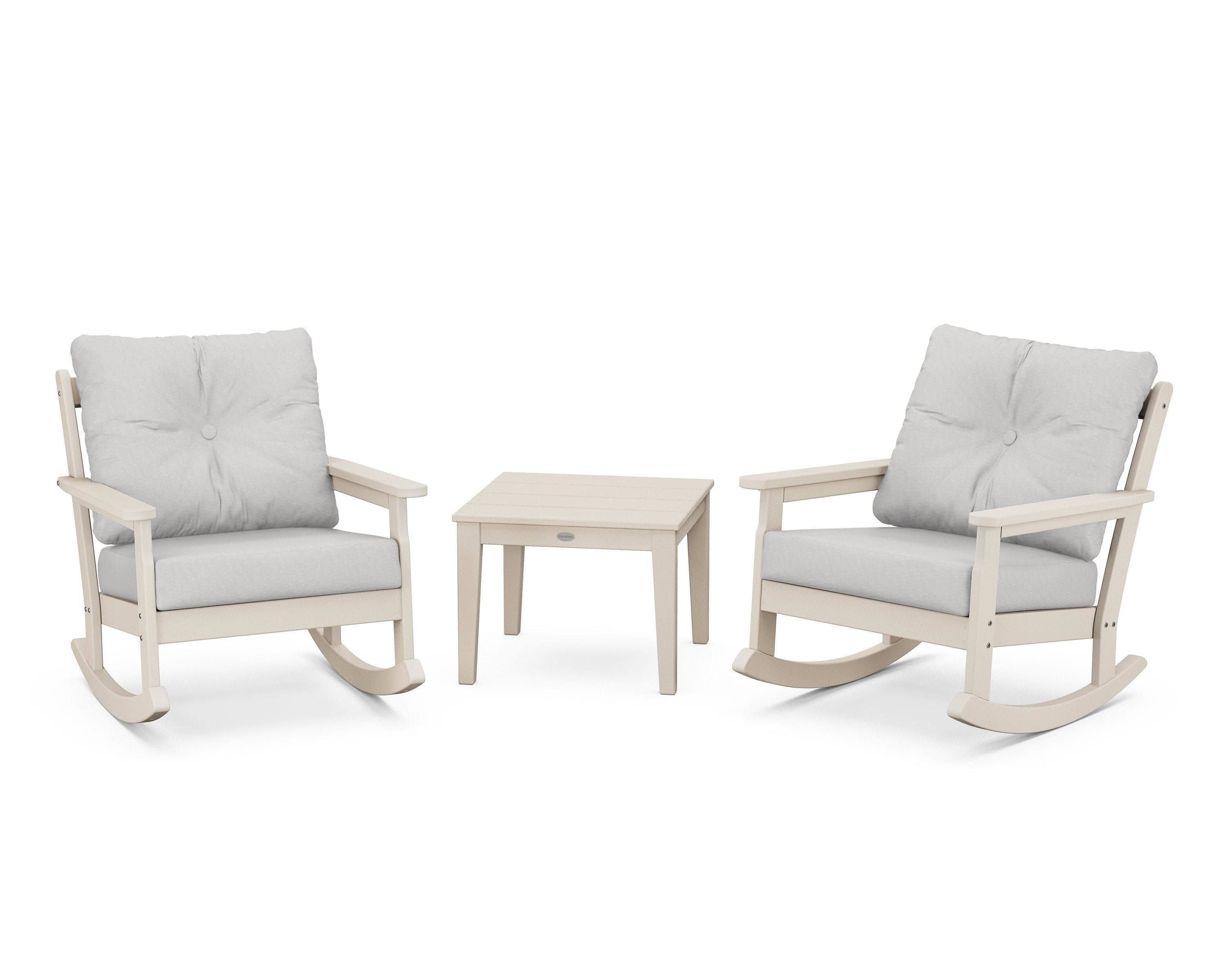 Vineyard 3-Piece Deep Seating Rocker Set in Sand / Diamond in the Rough
